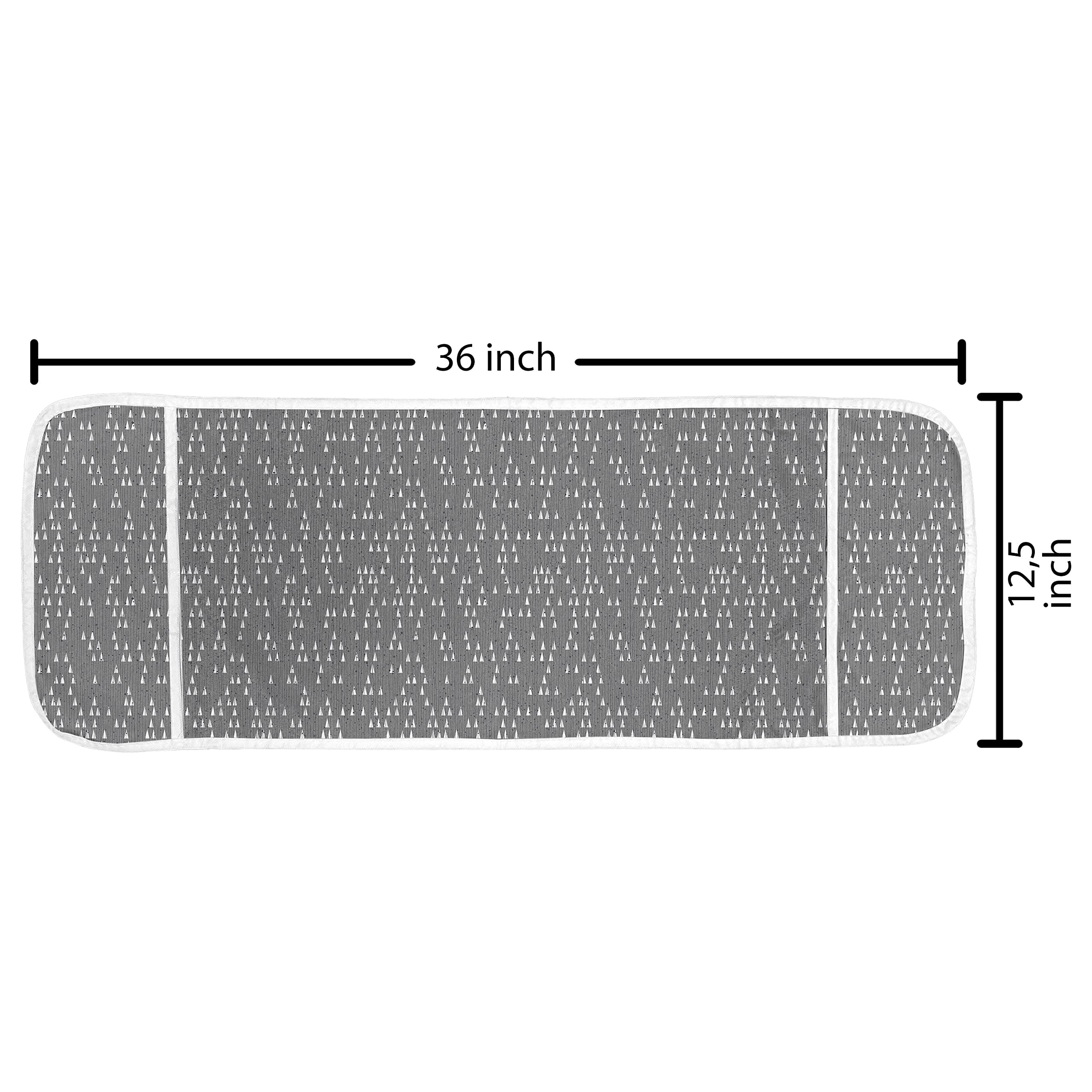 Ambesonne Waterproof Microwave Cover - Grey White Geometric Triangle Pattern, 36