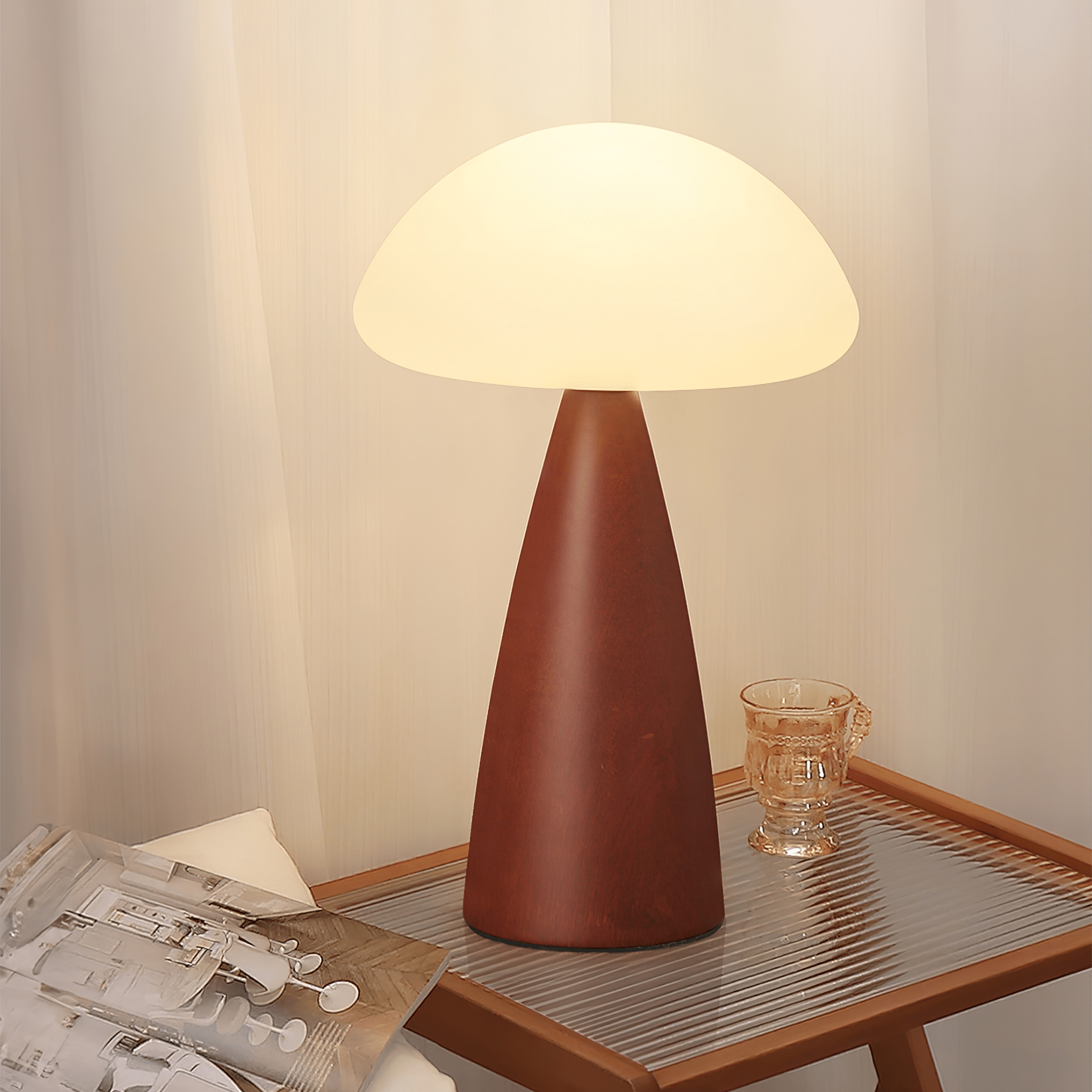 Clara Mushroom Table Lamp - Modern LED Night Light for Bedroom, Nursery, Living Room - Warm White & Dimmable - Perfect for Kids, Adults & Home Decor