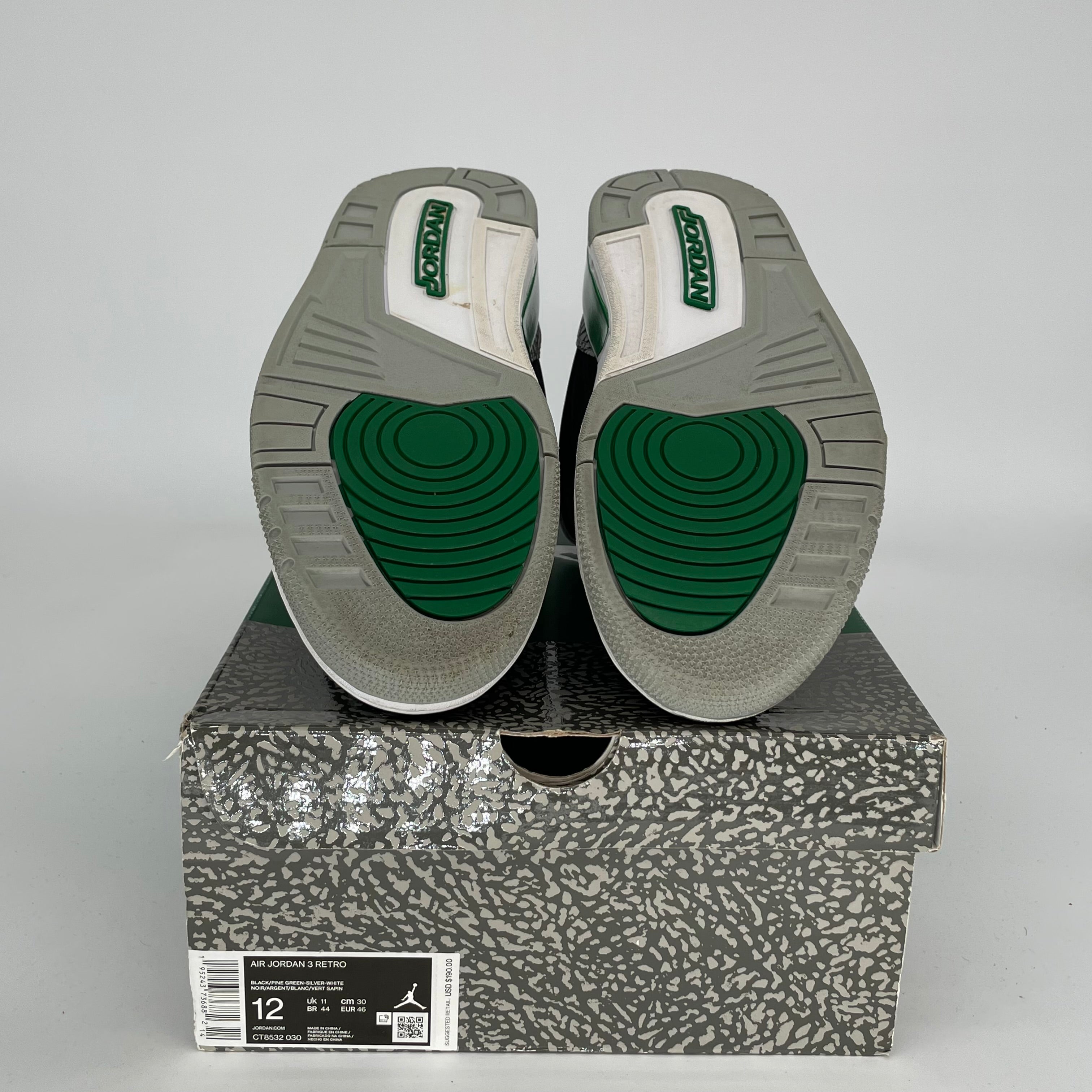 AIR JORDAN 3 Retro Pine Green Basketball Shoes Men's Size 12 (CT8532-030) - Perfect for Streetwear & Court Performance