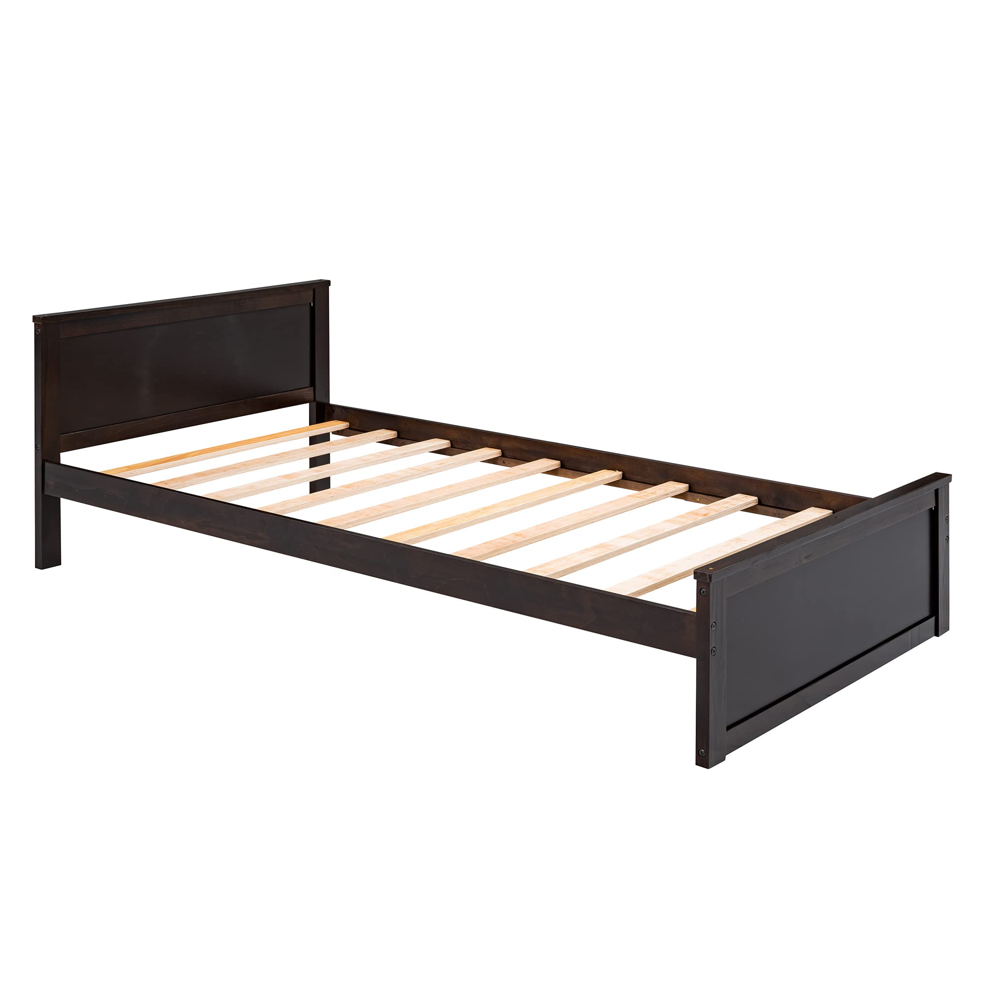 Twin Over Twin Bunk Beds with Desk & Storage - Wooden Loft Bed with Removable Twin Bed, Wardrobe, Shelves, Ladder & Guardrails for Kids - Space-Saving Bedroom Solution for Small Rooms, Dorms or Shared Kids' Rooms (Espresso Finish)