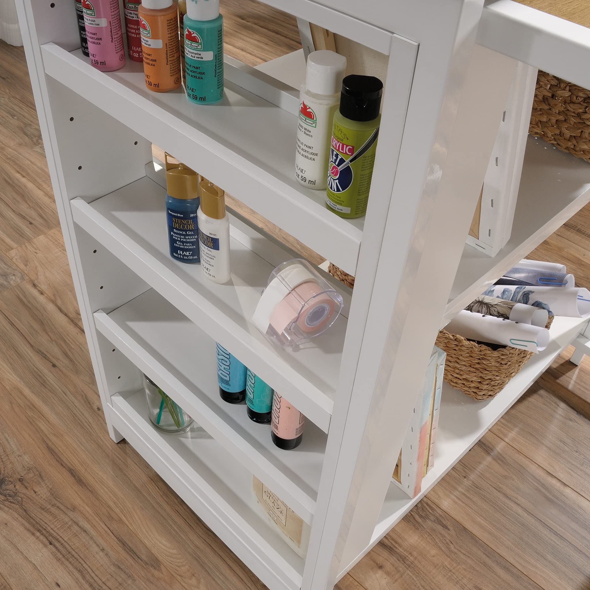 Sauder White Kitchen Island with Storage, 31.5
