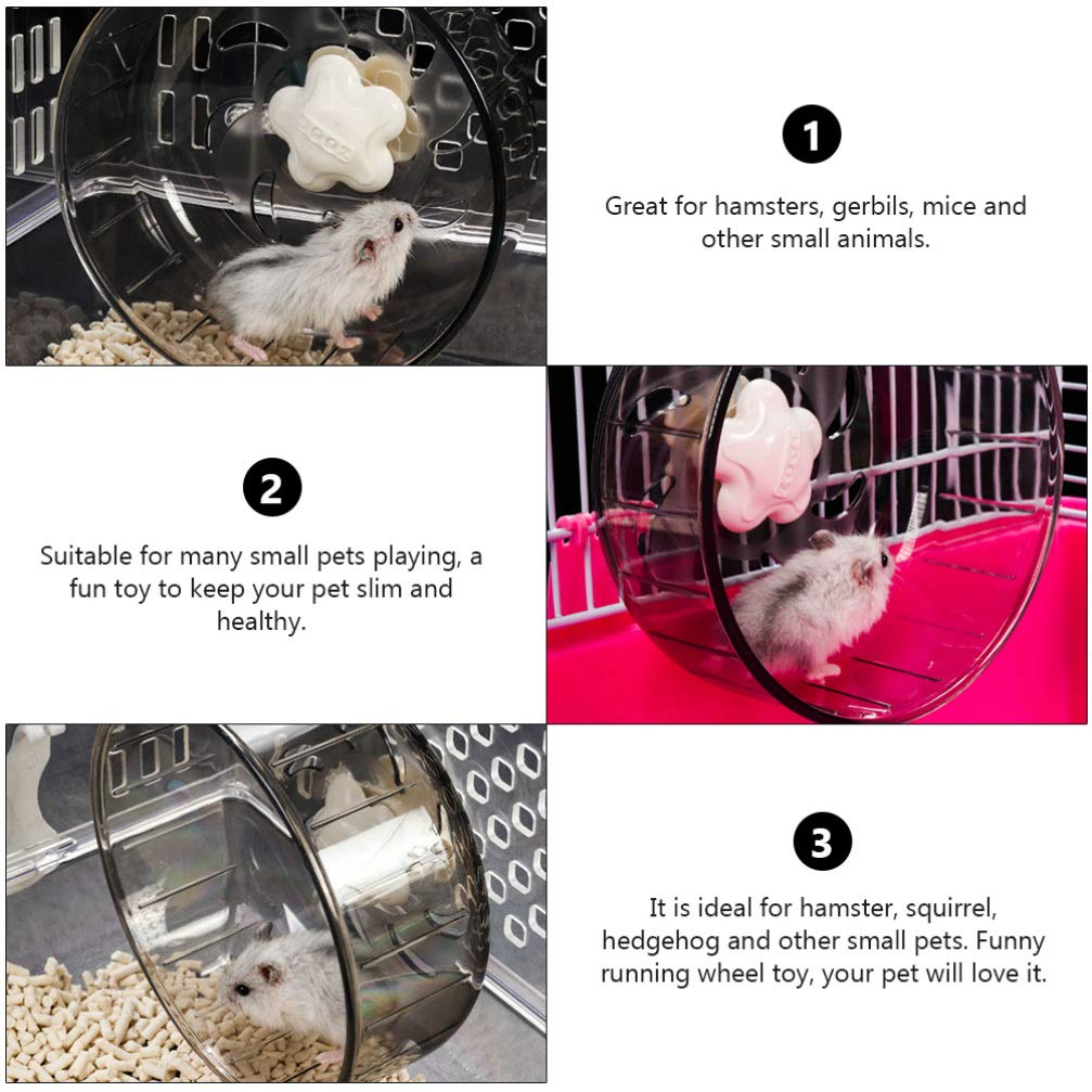 POPETPOP Hamster Exercise Wheel - Silent Spinning Running Toy for Small Pets like Hamsters, Gerbils, Mice | Durable Plastic Cage Accessory for Play & Fitness | Perfect for Cage Enrichment & Nighttime Activity