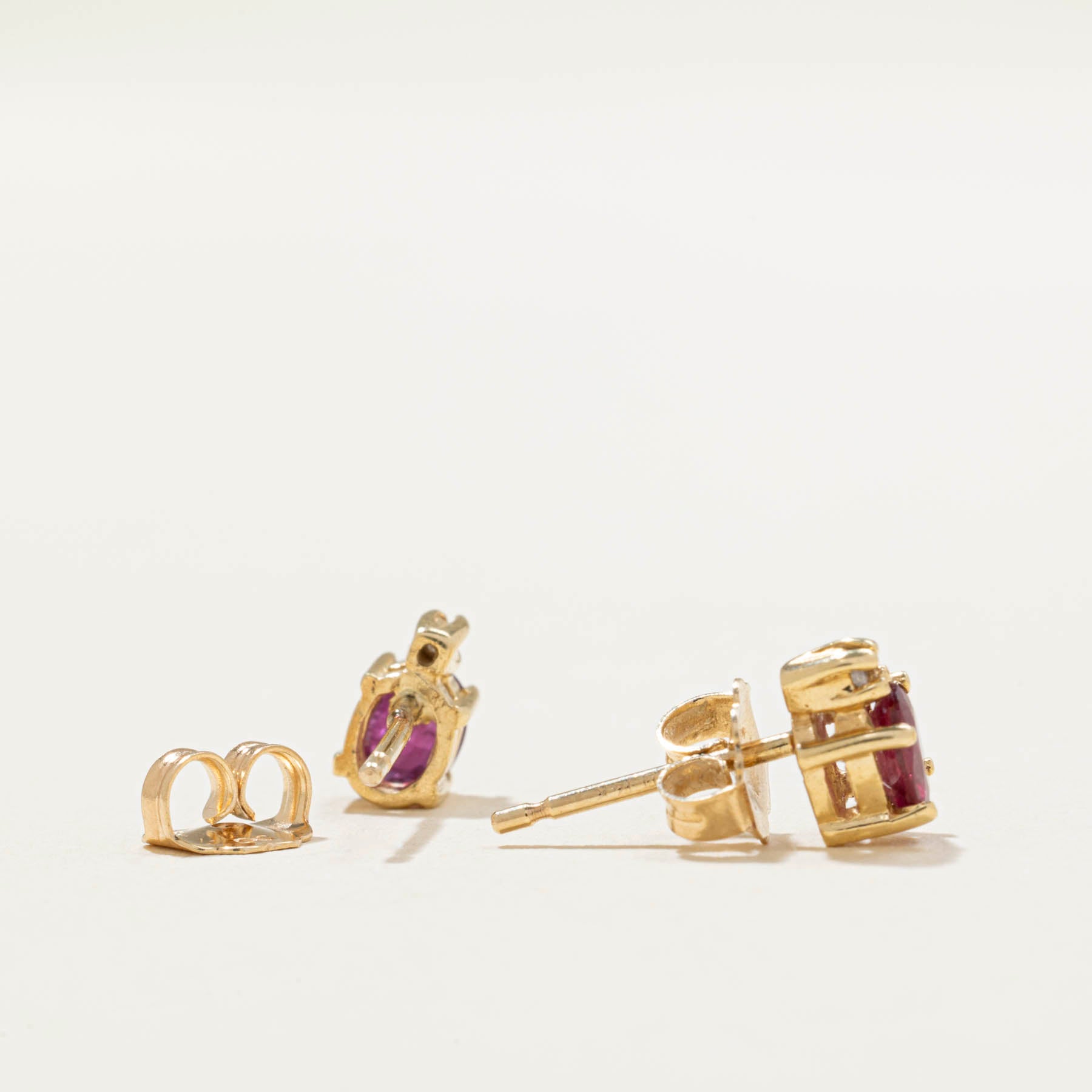 14K Gold Ruby & Diamond Stud Earrings for Women | 0.01ctw & 0.72ctw | Elegant Gift for Anniversary, Birthday & Valentine's Day | Perfect for Everyday Wear & Special Occasions