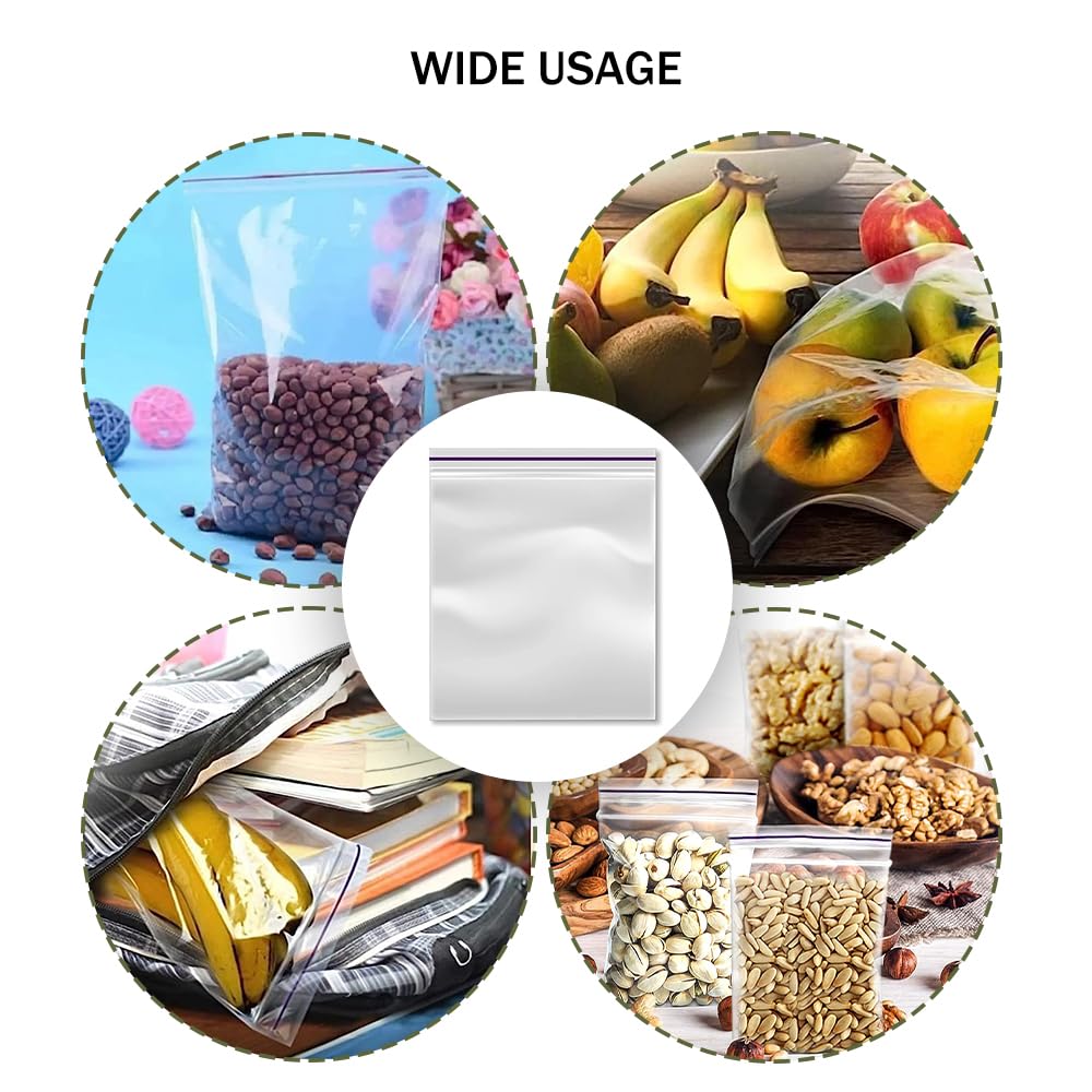 Lakesstory 100 Pack 2.4x3.1 Inch Clear Reusable Resealable Plastic Bags for Snacks, Jewelry, Crafts & Organizing - Small Zipper Storage Pouches for Travel, Office & Home Use