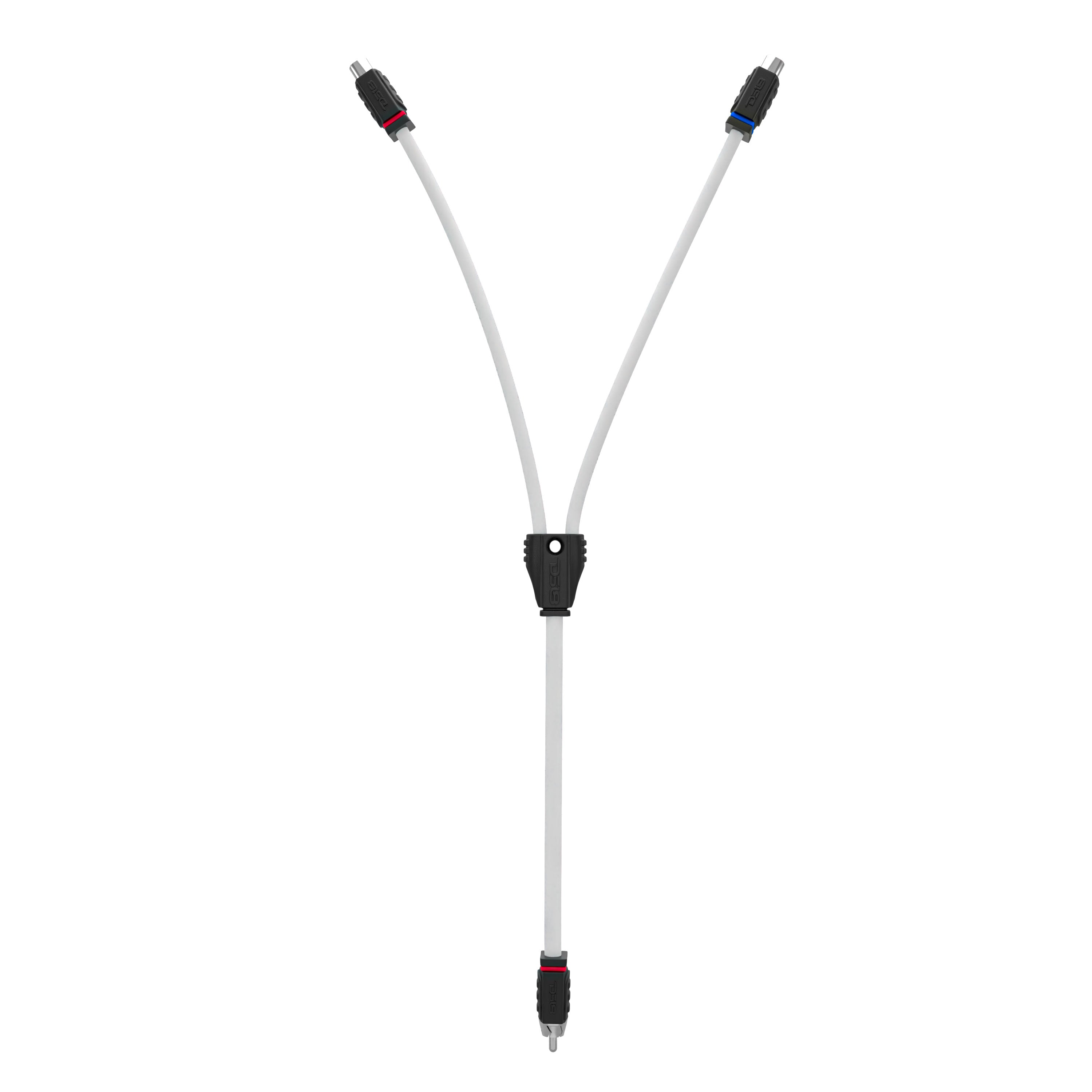 Premium RCA Marine Grade Tinned 100% Copper OFC Y Splitter - 2 Female to 1 Male Connector (White) - Ideal for Boat Audio, Marine Stereo & Waterproof Speaker Systems