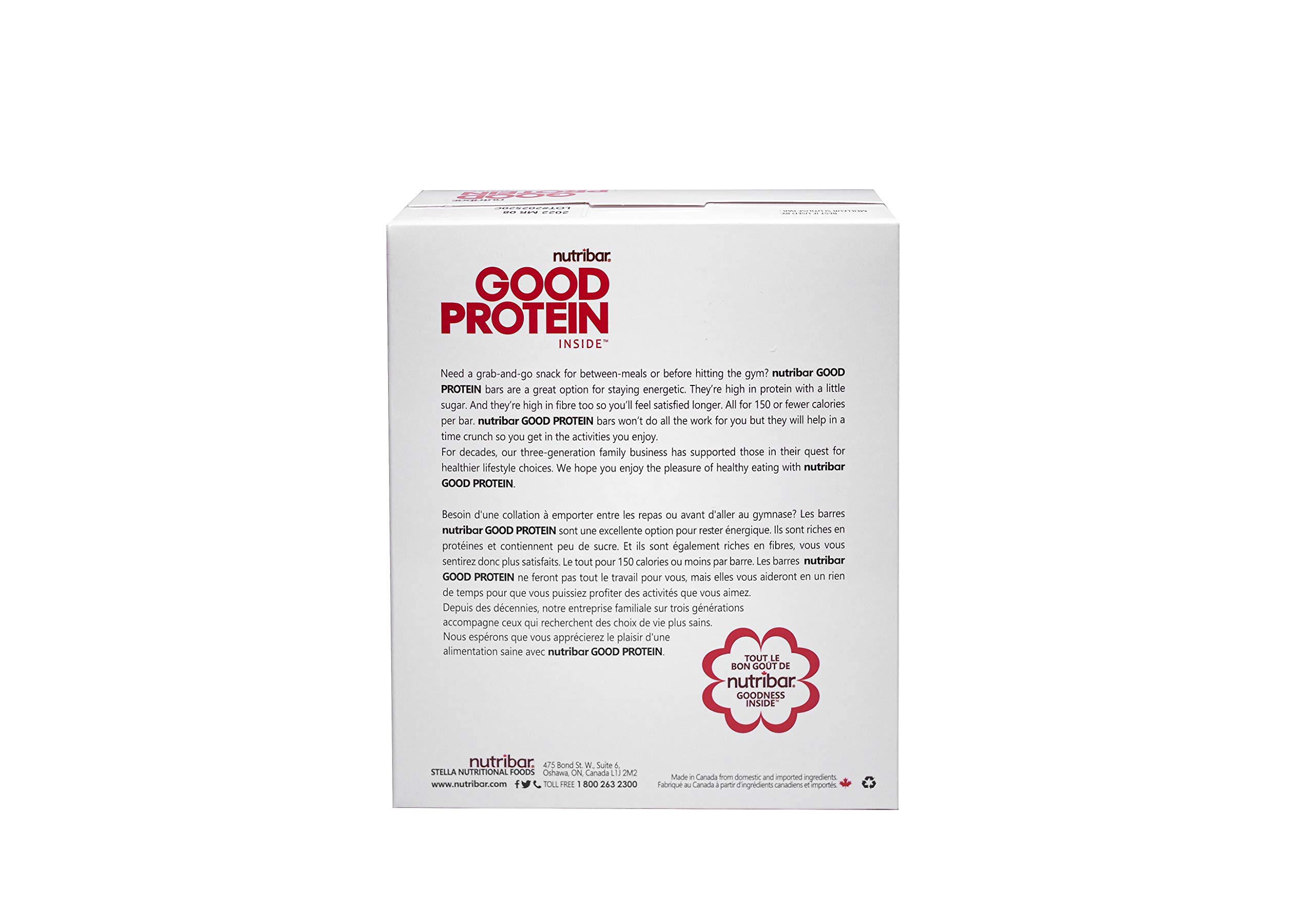 Nutribar High Protein Bars - Maple Crunch Flavor, 14g Protein per Bar, 5-Pack | Gluten-Free, Low Sugar, Made in Canada | Perfect for Post-Workout Recovery, Hiking & Healthy Snacking