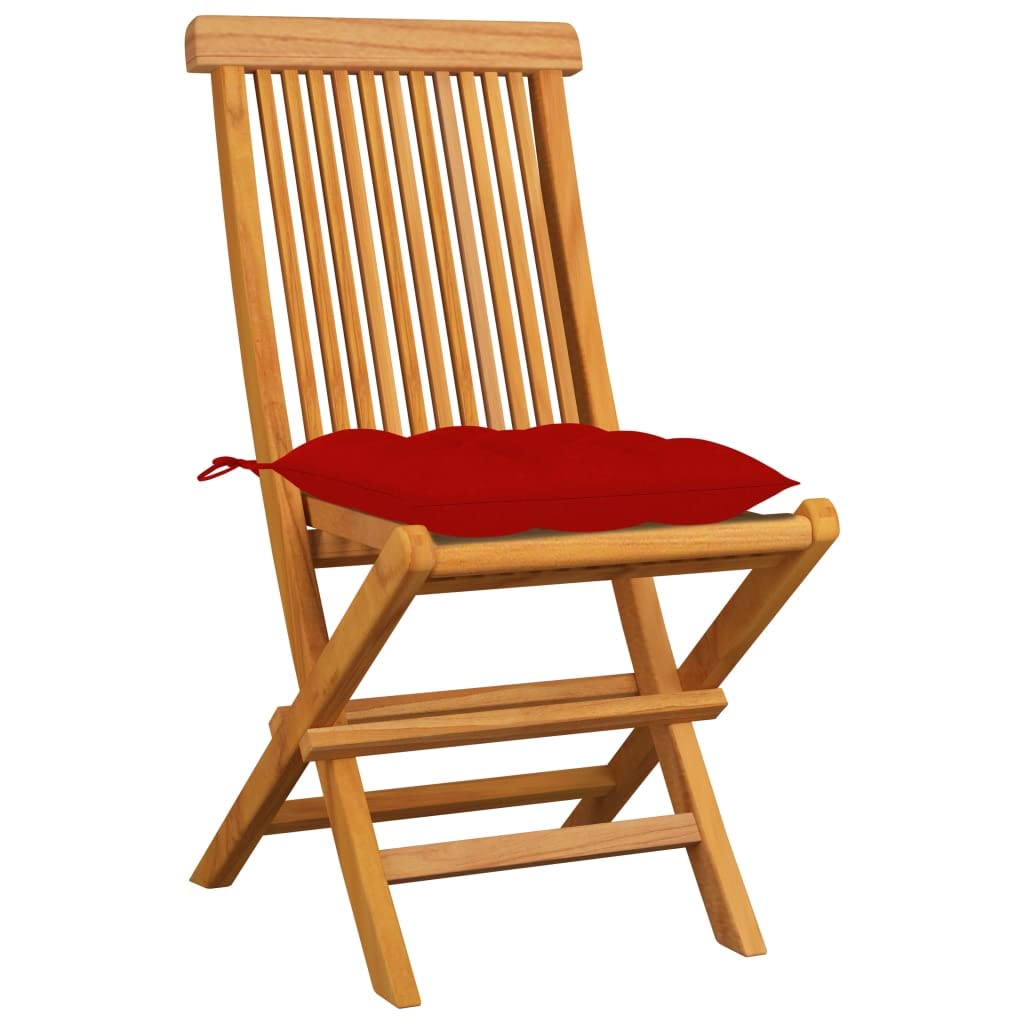 4-Piece Teak Wood Folding Patio Chairs Set with Cushions - Outdoor Bistro Chairs for Poolside, Garden, Porch & Backyard - Perfect for Relaxing, Entertaining & Outdoor Dining