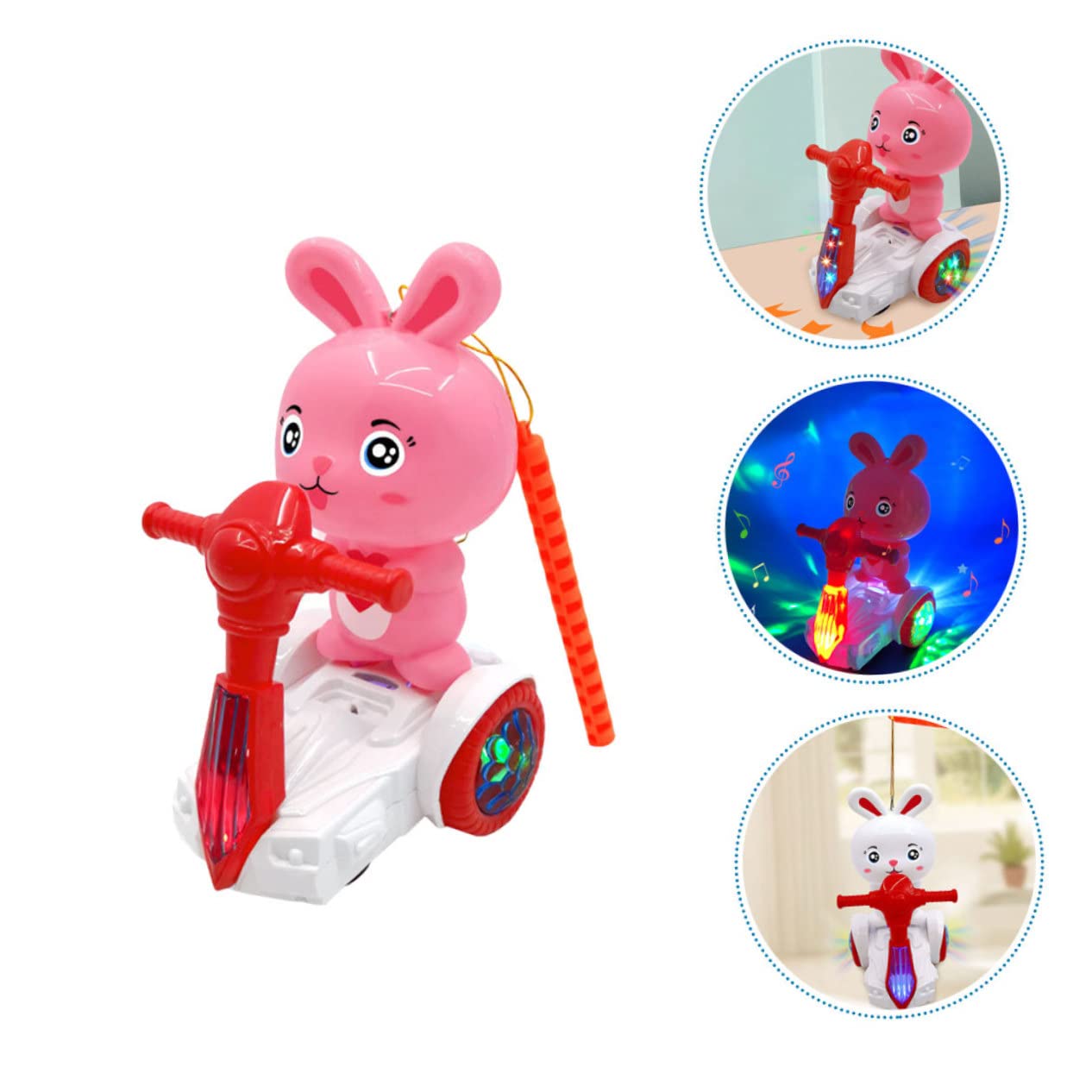 Wakauto 4pcs Rabbit Musical Toys - Interactive Bunny Plush Toys with Acousto-Optic Effects for Kids & Toddlers | Perfect for Easter Gifts, Birthday Presents & Early Learning Playtime