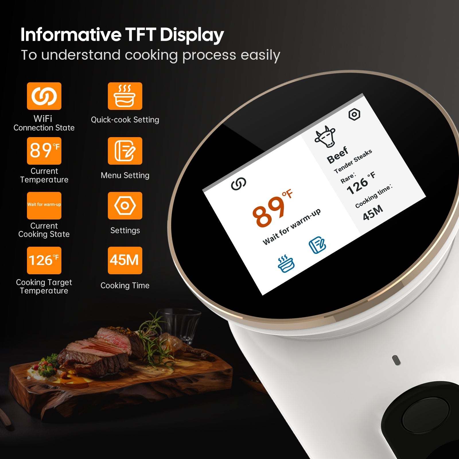 ISV 101W WiFi Sous Vide Cooker - Smart Precision Immersion Circulator for Perfect Steaks, Chicken & Seafood | Ideal for Home Chefs & Restaurant Use