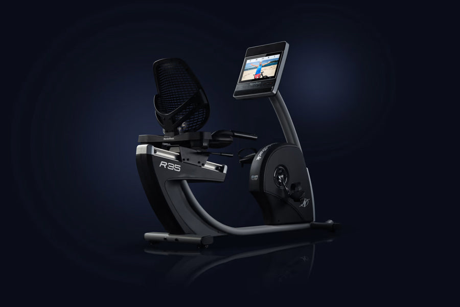 NordicTrack Commercial R35 Recumbent Exercise Bike - Indoor Cycling Bike for Home Gym, Low-Impact Cardio Workout for Seniors & Rehabilitation - Perfect for Small Spaces & Apartment Fitness
