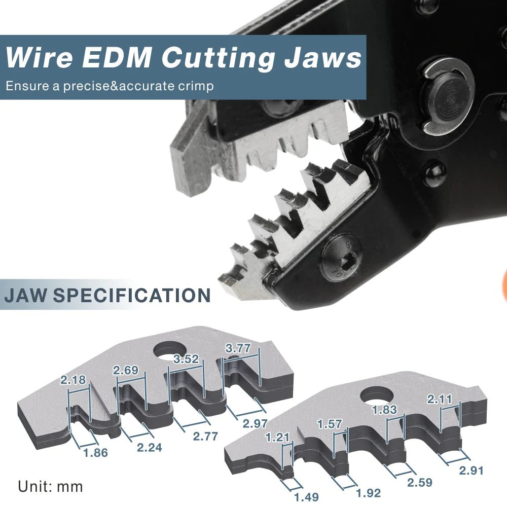 Professional Ratcheting Wire Crimper Tool for JST ZH 1.5mm, PH 2.0mm, XH 2.5mm, VH 3.96mm & Dupont 2.54mm Pitch Open Barrel Terminals - Ideal for Electrical Wiring, DIY Projects & Automotive Repairs
