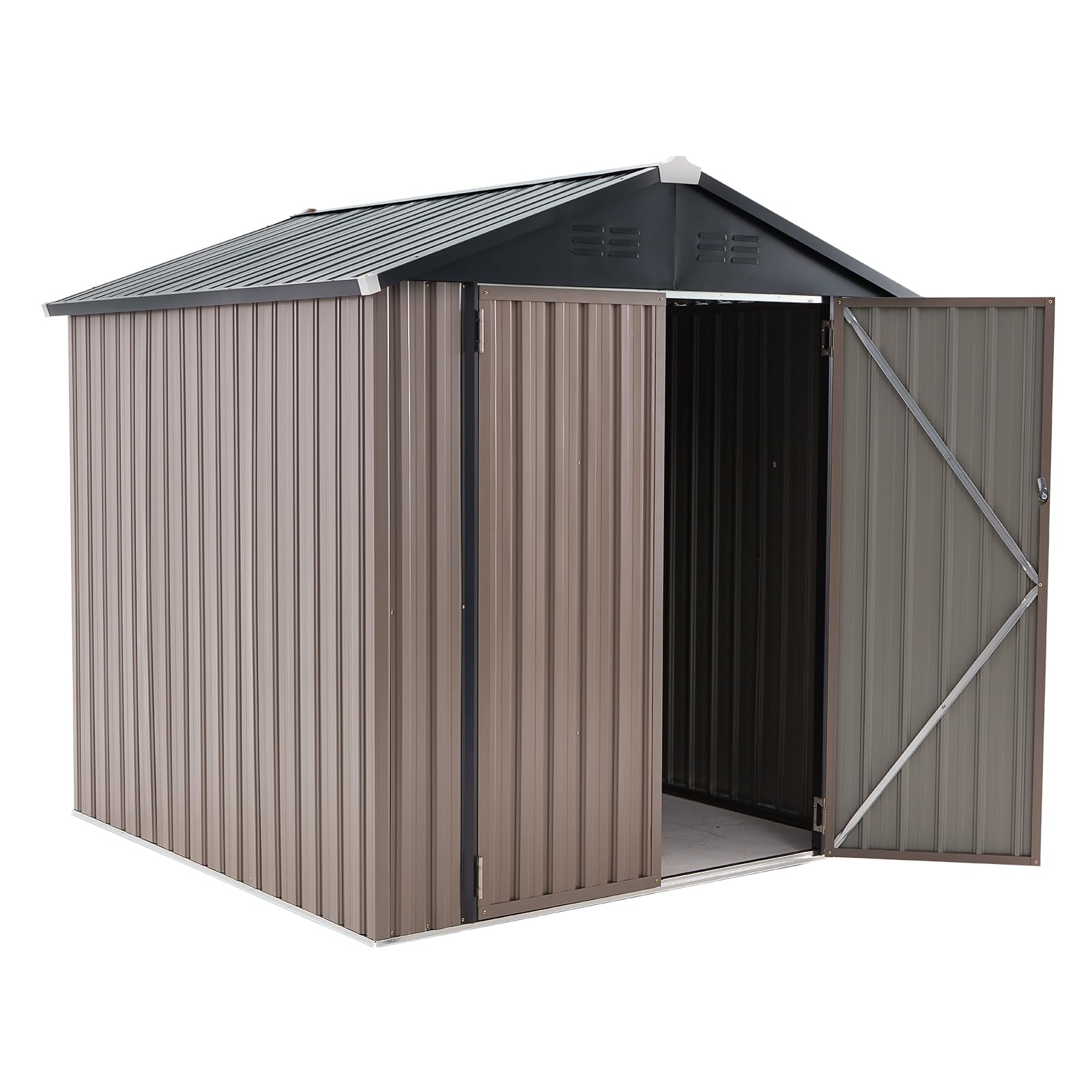 U-MAX 6x6 Galvanized Metal Storage Shed Kit - Durable Outdoor Utility Shed for Backyard, Garden, Patio & Lawn | Weather-Resistant Small Outdoor Storage Solution for Tools, Equipment & Seasonal Items