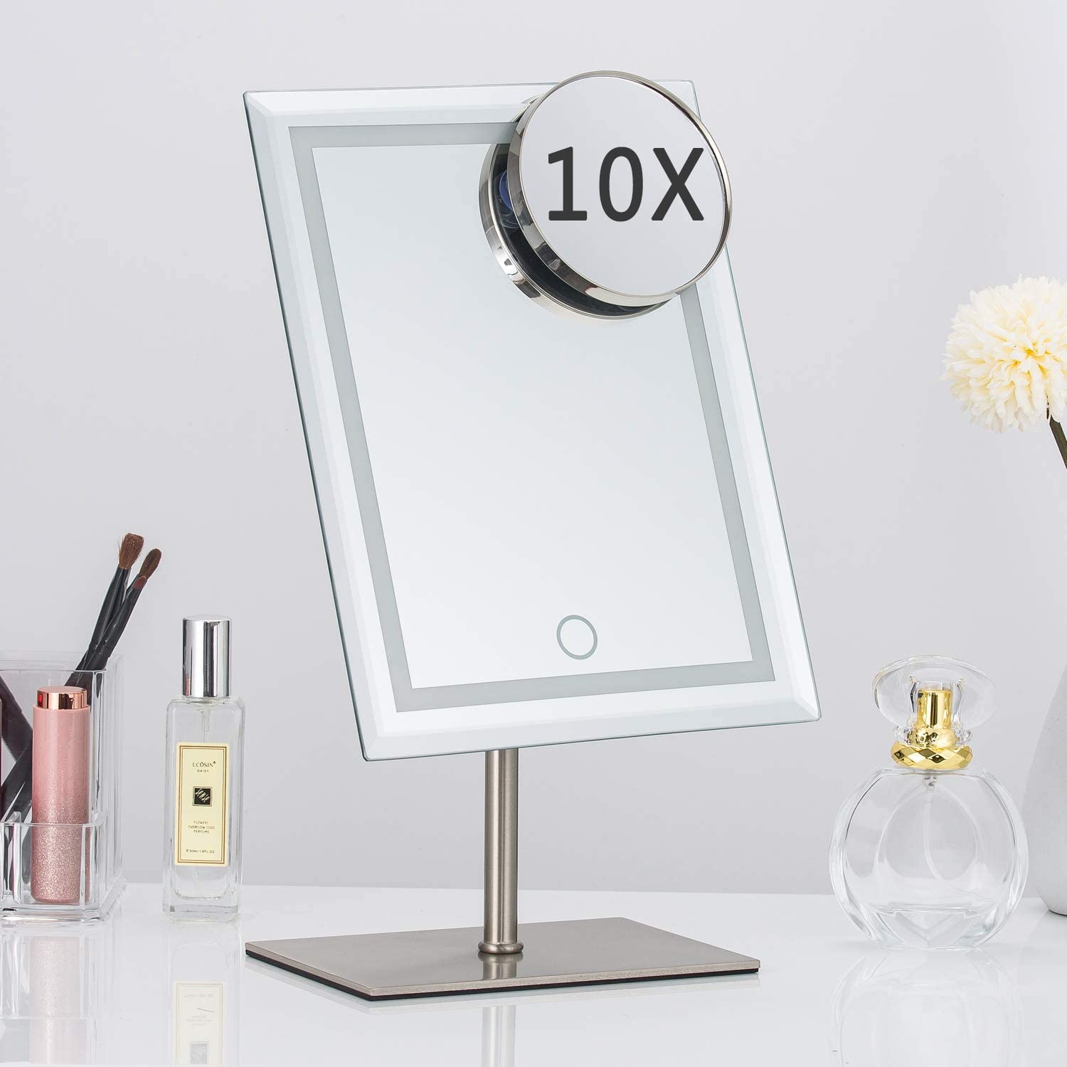 Waneway Full Metal Vanity Mirror with 80 LED Lights & 10X Magnification - USB Powered Lighted Makeup Mirror for Dressing Table | Perfect for Home Beauty Salon, Bedroom Decor & Professional Makeup Application