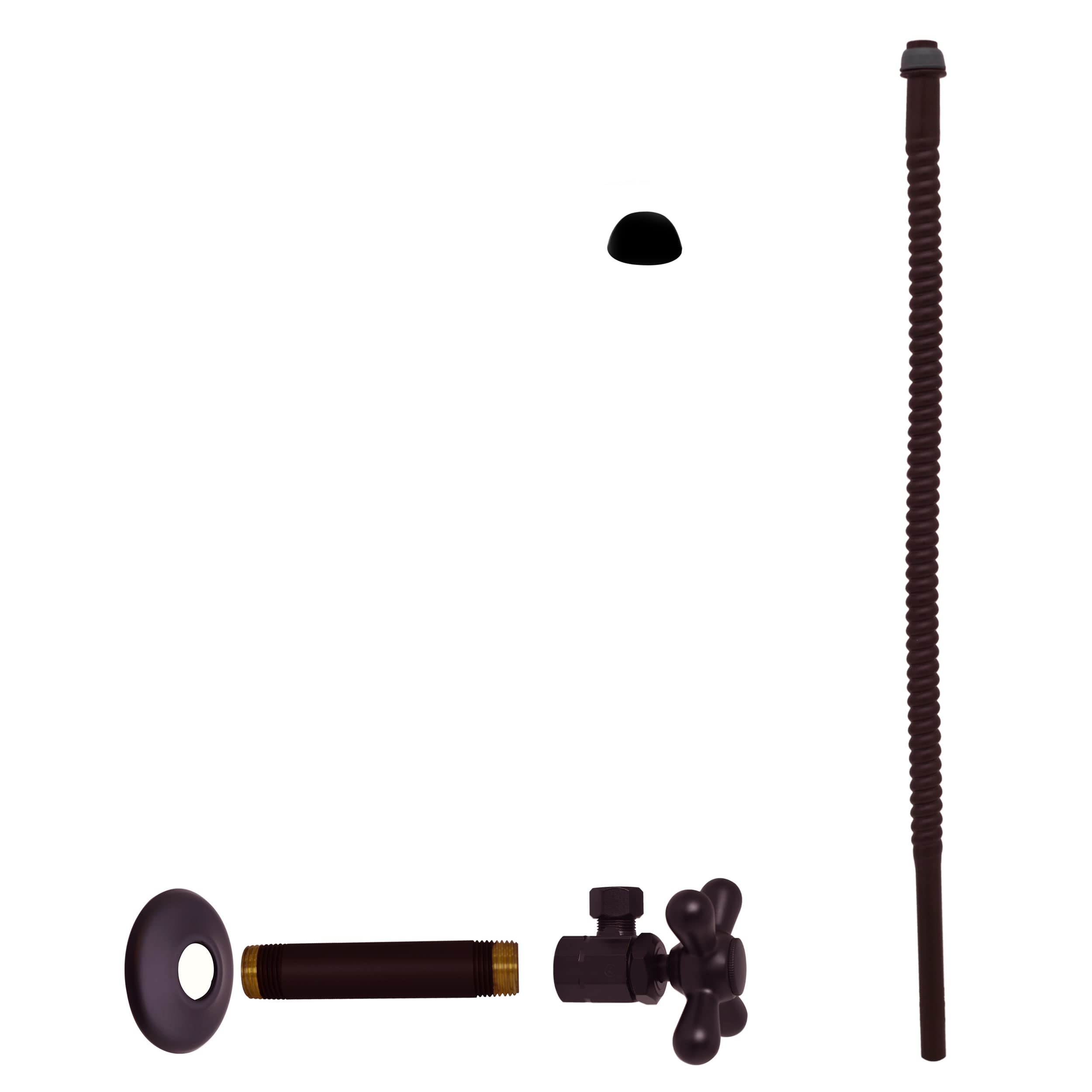 Westbrass D103K15X-12 15-Inch Corrugated Water Supply Line Kit with Cross Handle, 1/2