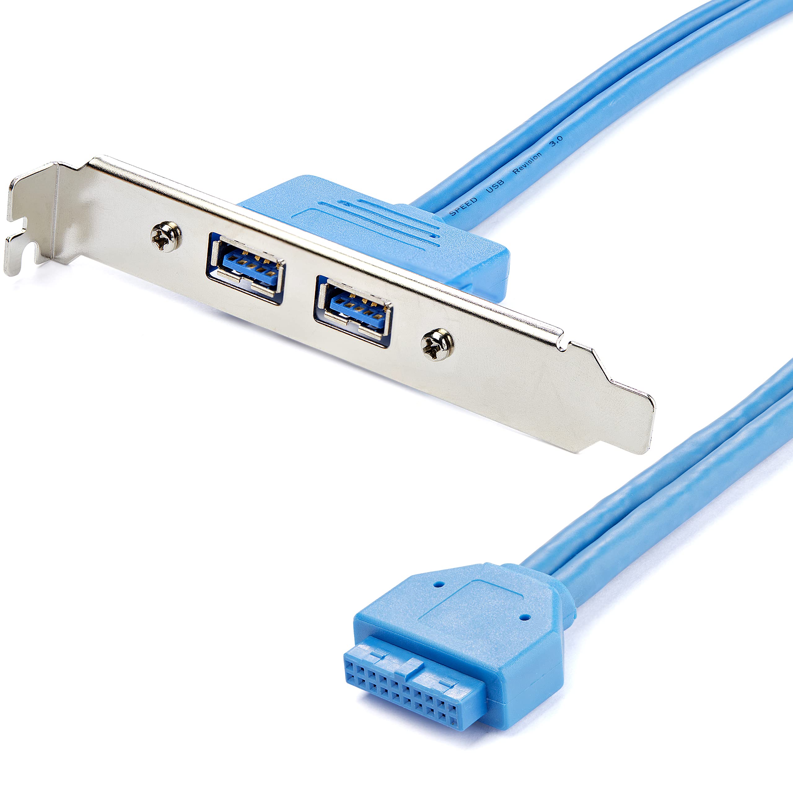 StarTech.com USB 3.0 2-Port Motherboard Header Adapter - USB 3.0 A Female Slot Plate - Desktop Expansion Bracket (USB3SPLATE) - Perfect for PC Builds, Workstations & Server Upgrades