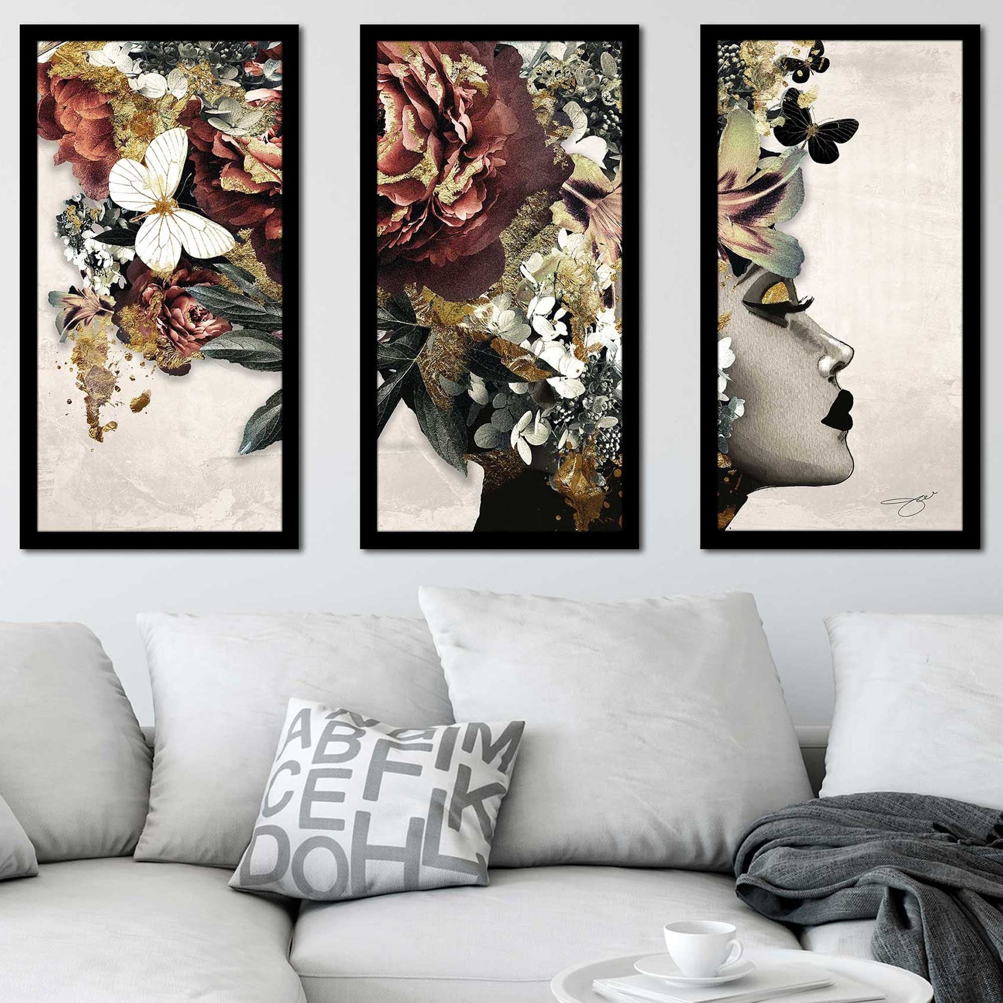 Afrique Model 2 3-Piece Acrylic Wall Art Set - Modern Abstract Print for Living Room, Bedroom & Office Decor