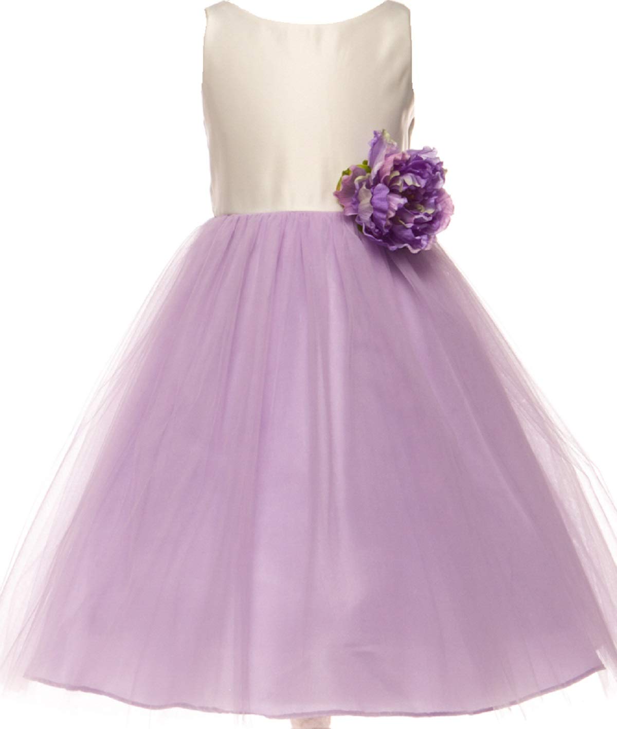 Floral Waistline Girls Dresses - Large Flower Design for Little Girls | Perfect for Birthday Parties, School Events & Special Occasions