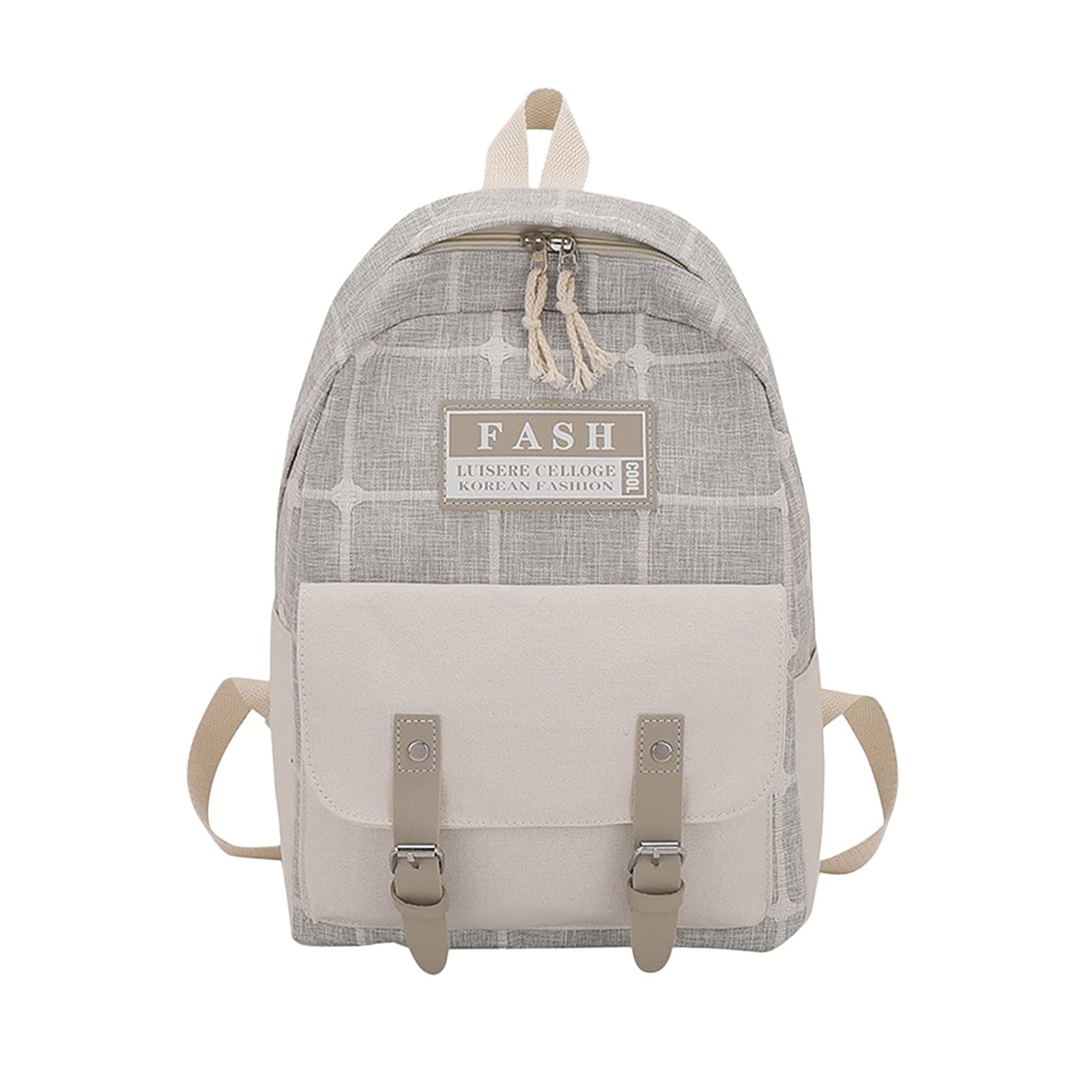 Stylish Clear Backpack for Girls & Women - Trendy Plaid Design with Zipper Closure - Perfect for School, College, Travel & Work - Lightweight & Durable Student Backpack for Daily Use