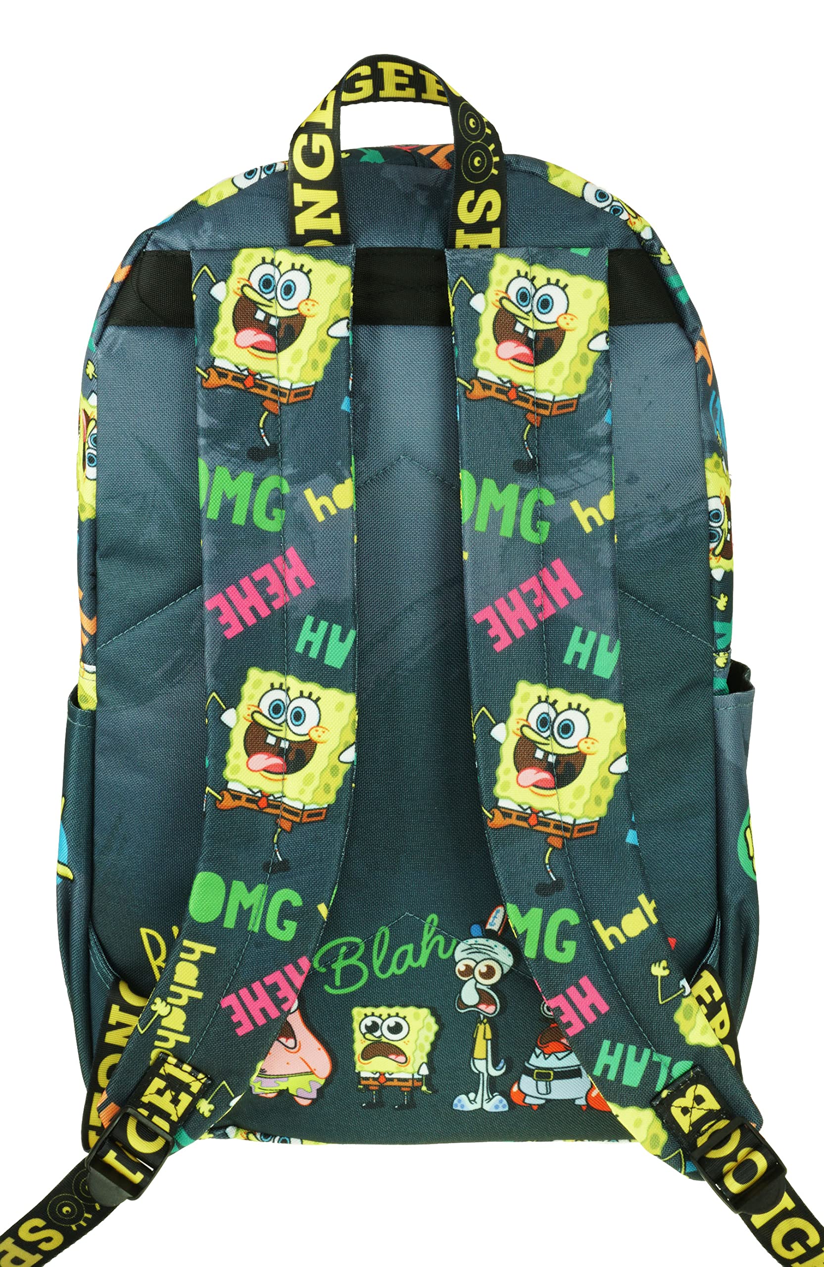 **SpongeBob Backpack with Laptop Compartment - Durable School, Travel & Work Backpack for Kids & Adults - Black (A22222-SB) - Perfect for College, Commuting & Outdoor Adventures**