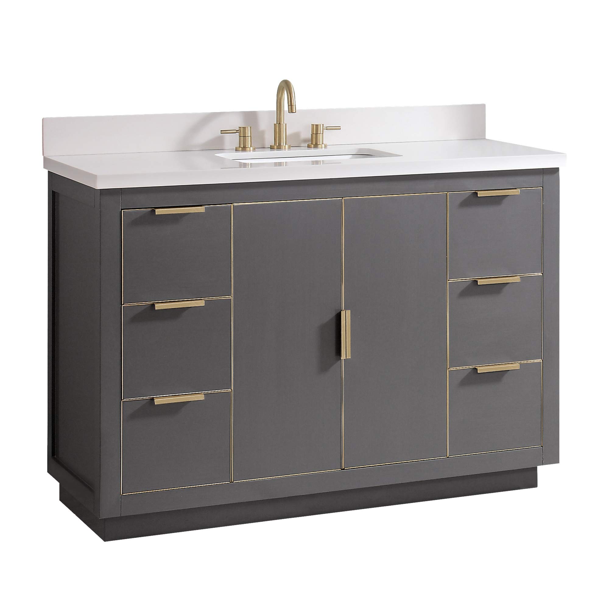 49 Inch Modern Bathroom Vanity with Sink in Twilight Gray Finish - Perfect for Small Bathrooms, Powder Rooms & Home Renovations