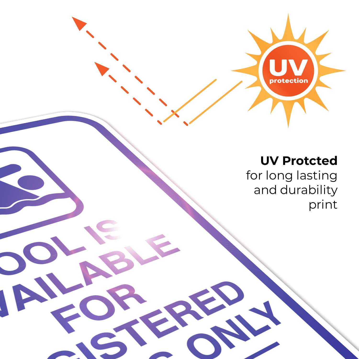Pool Sign - Sigo Signs 12x18 Inches, 55 mil Thick HDPS (High Density Polystyrene), Made in USA - Perfect for Hotels, Resorts, and Private Pools