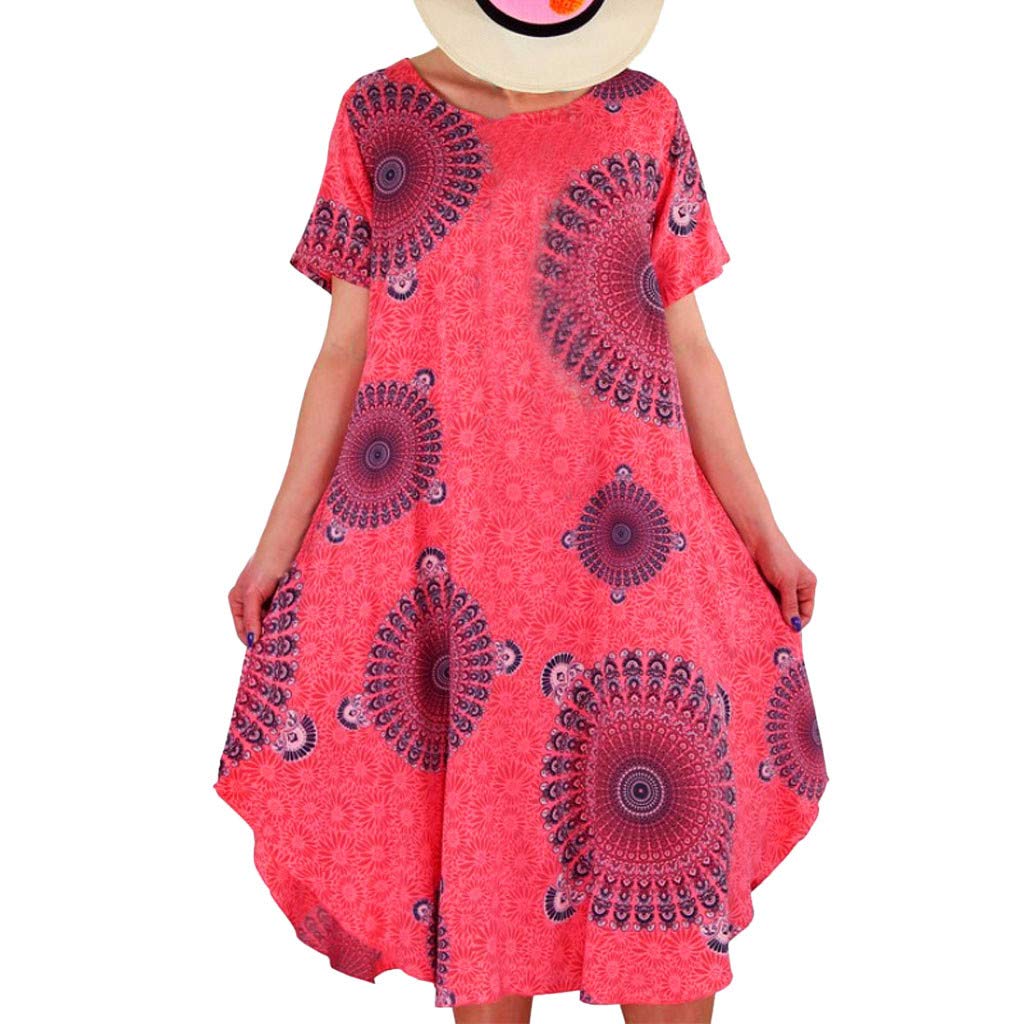 Boho Summer Print Women's Long Sleeve Maxi Dress - Casual Beach Dress for Vacation, Outdoor Date & Music Festivals
