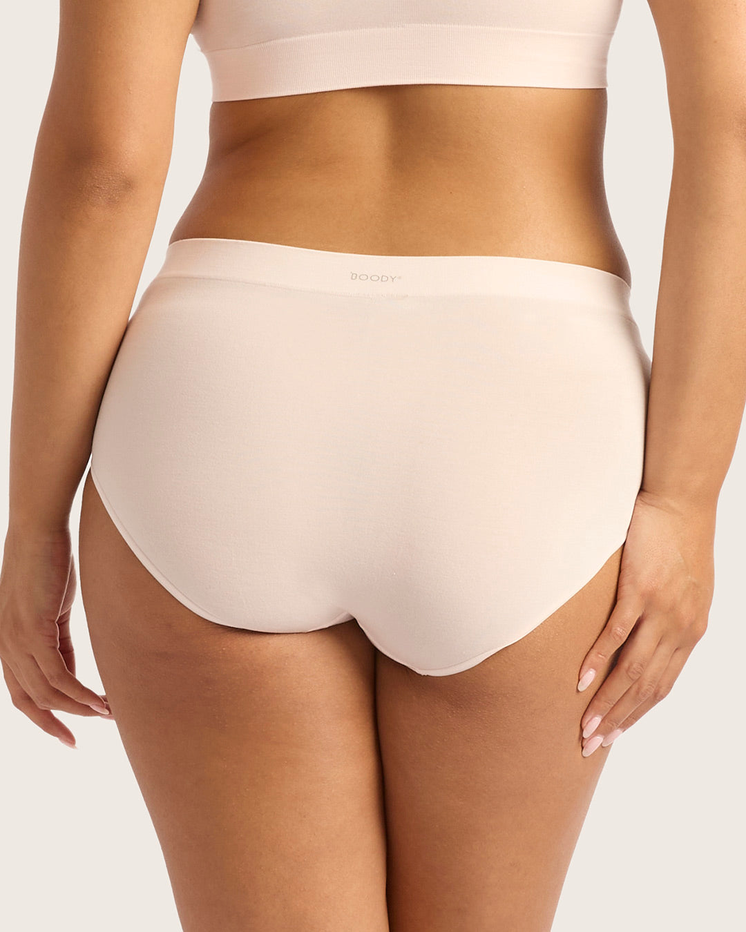 LYOLYTE Full Low Leg Briefs for Women - Soft Comfortable Cotton Underwear in Powder Pink - Perfect for Everyday Wear, Yoga, and Lounge