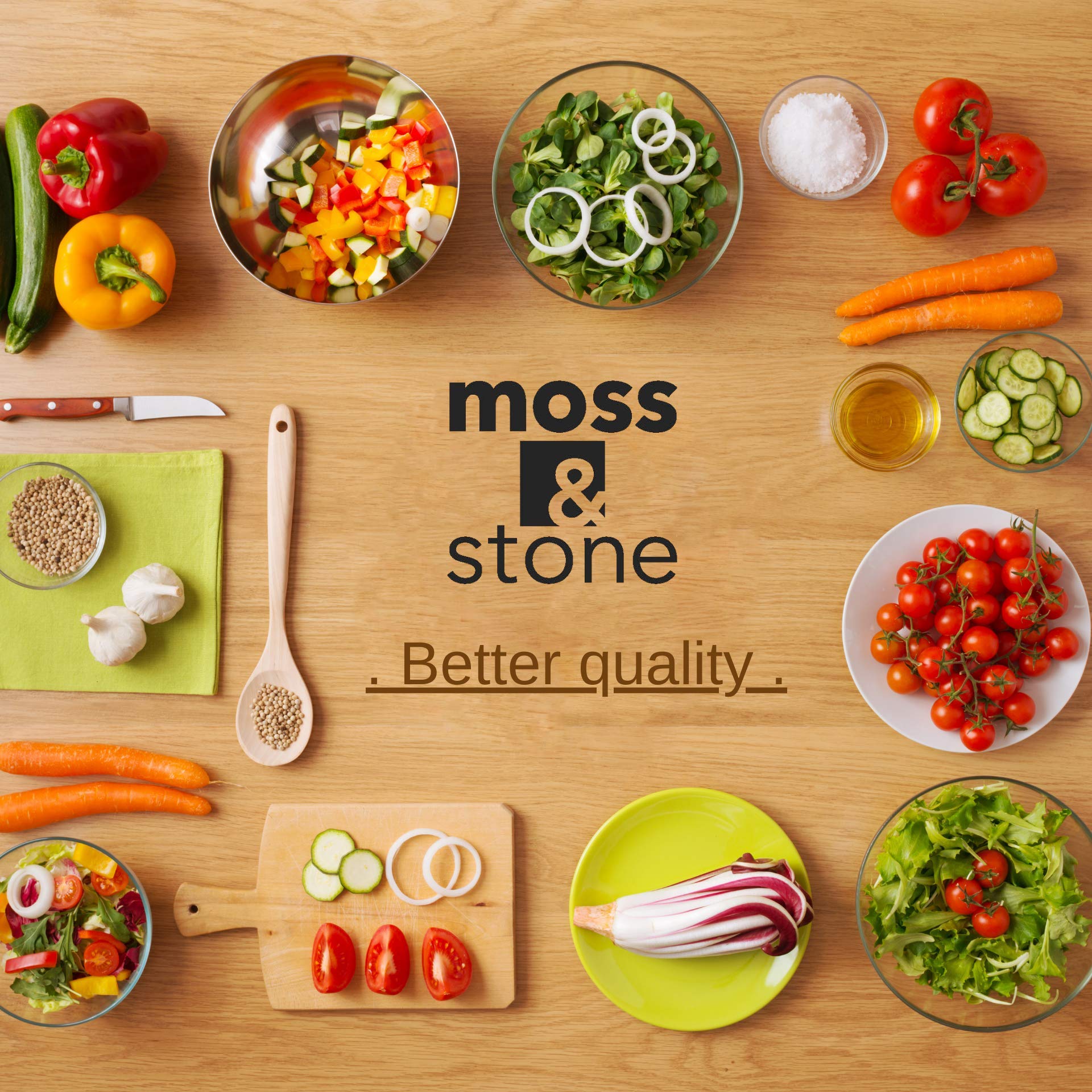 Moss & Stone Extra Large Glass Food Storage Containers with Lids (Set of 3) - 101oz, 54oz, 16oz - Airtight, Leak Proof, Microwave, Dishwasher & Oven Safe - Perfect for Meal Prep, Leftovers & Pantry Organization