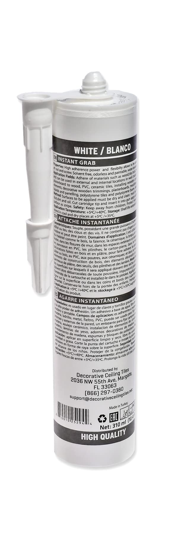 A la Maison Instant Grab High-Strength Adhesive - Water-Resistant Glue for Ceiling Tiles, Wall Panels & Crown Molding - Quick-Bond Formula for Indoor/Outdoor Use (24-Pack) - Perfect for Home Renovation and DIY Projects