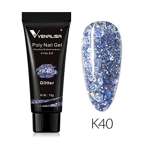 Venalisa Poly Builder Gel - 15g Professional Acrylic Nail Extension Kit for Strong & Natural-Looking Nails | Perfect for Salon, Home Manicures & Nail Art Designs (Color K40)