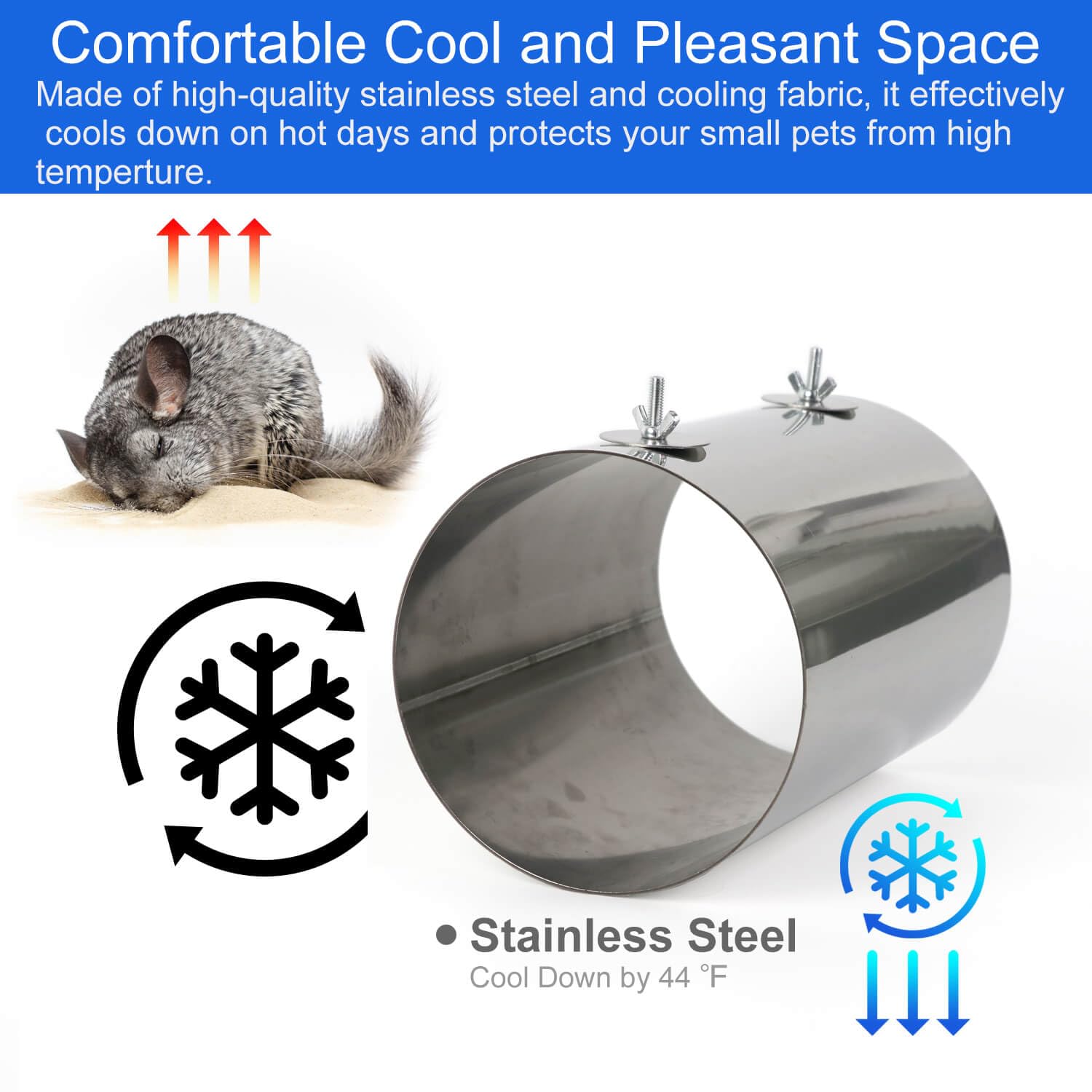 Chinchilla Cooling Tunnel Toy for Small Animals - Hanging Tube Playhouse for Ferrets, Chinchillas, Squirrels & Guinea Pigs - Cage Accessories with Starry Sky Design - Perfect for Playtime & Summer Cooling