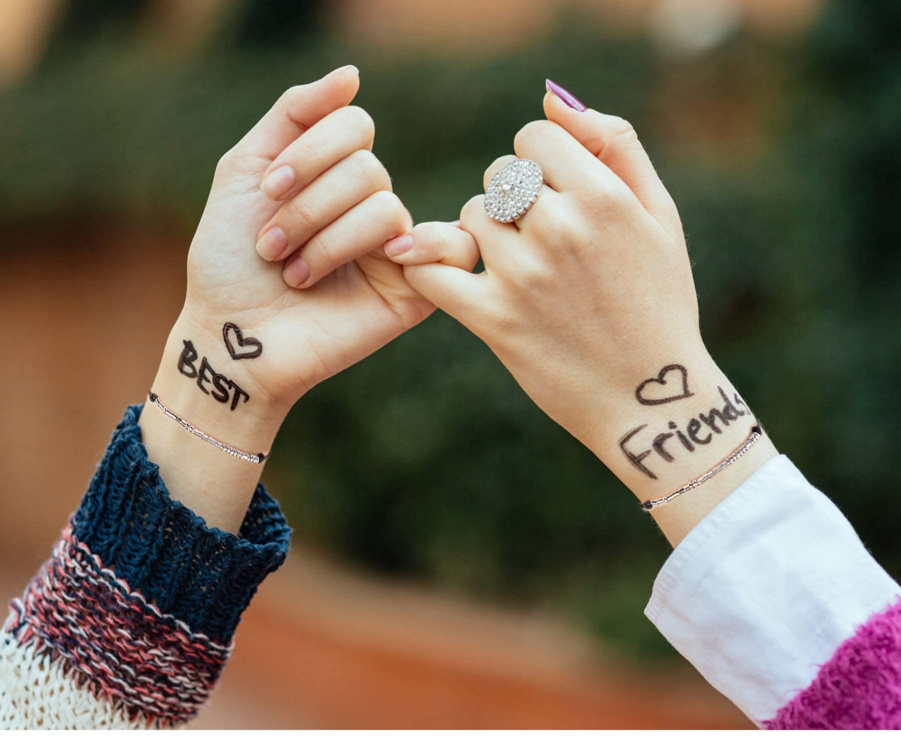 Lcherry Morse Code Friendship Bracelets Set of 2 - Inspirational Gifts for Best Friends, Couples (Men & Women) - Funny Pinky Promise Matching Bracelets for Long Distance Relationships - Perfect for Anniversaries, Birthdays & Gifts