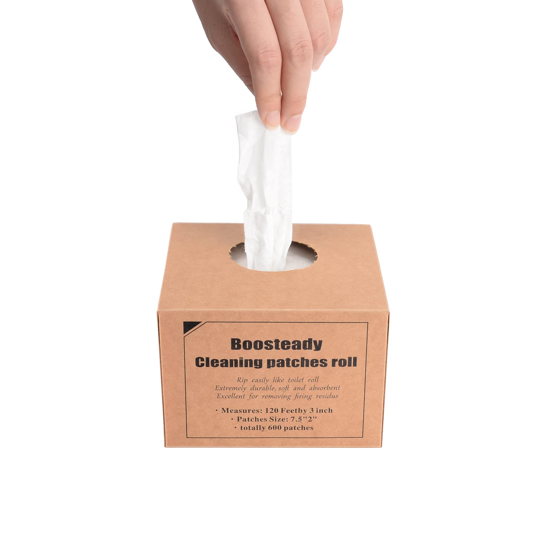 BOOSTEADY Professional Square Gun Cleaning Patches - Bulk 500-Pack for Handgun, Shotgun & Rifle Maintenance | Cotton Flannel Gun Care Accessories | Perfect for Range Day & Firearm Cleaning Kits