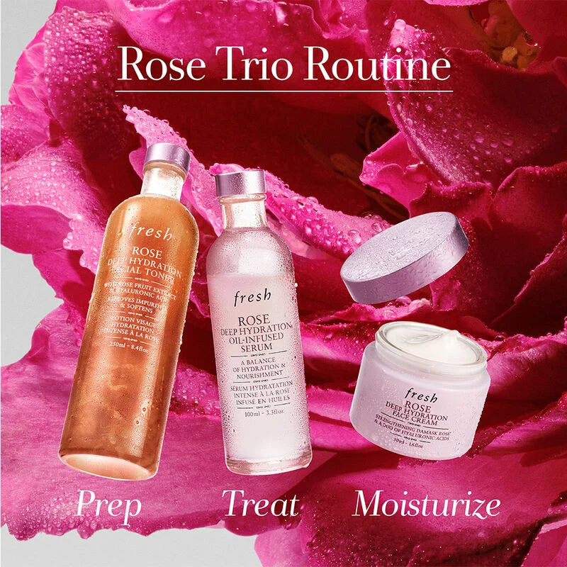 Fresh Rose Deep Hydration Oil Infused Facial Serum for Dry Skin - Hydrating & Nourishing Skincare for Day & Night Use