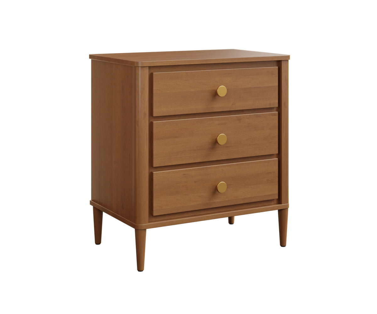 Modern Contour 3-Drawer Nightstand with Soft-Close Mechanism - Bedside Table for Bedroom, Living Room & Guest Room - Perfect for Storage & Organization
