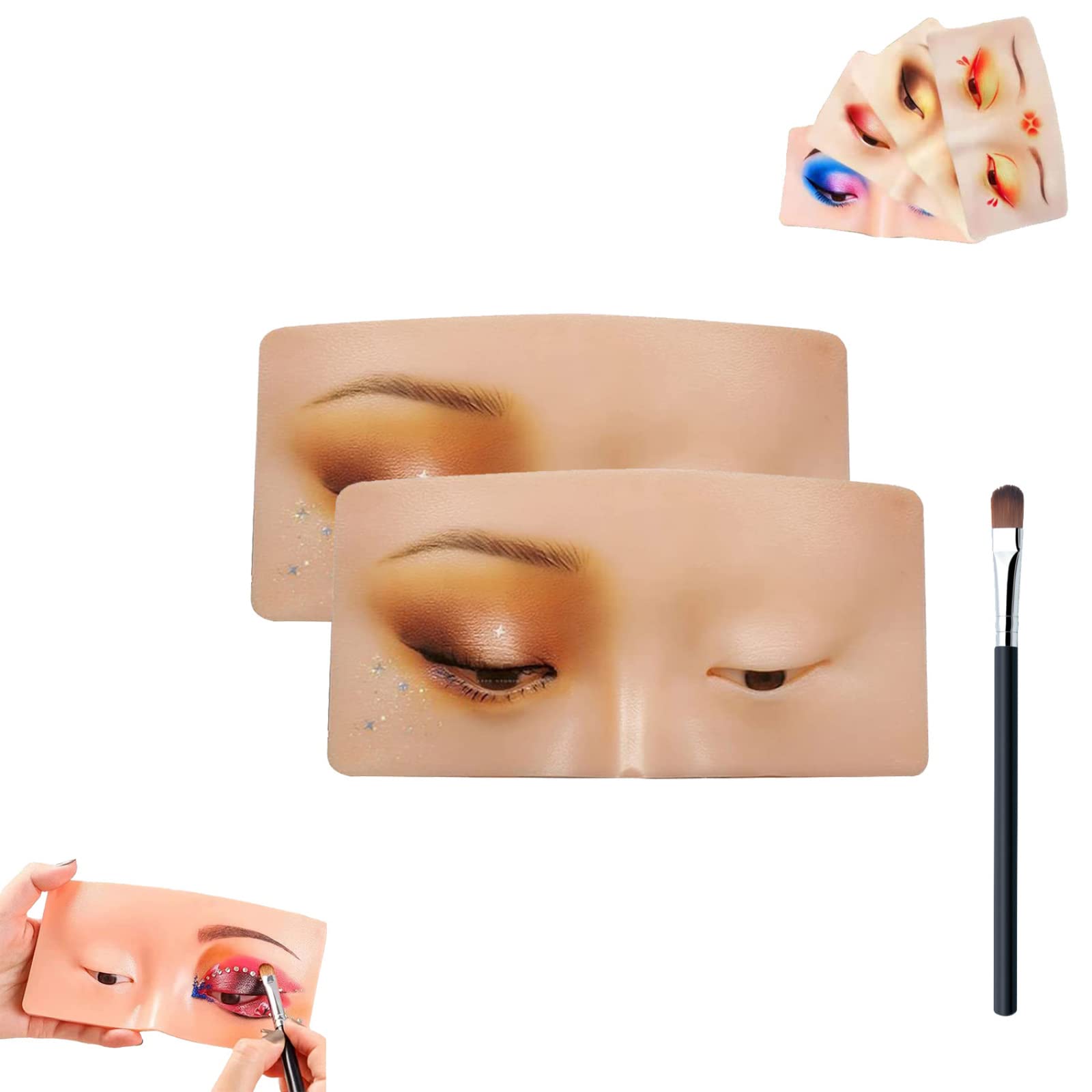 Professional Silicone Makeup Practice Board - Bionic Skin Eyelash & Eyeshadow Training Mannequin for Beginners | Perfect for Eyelash Extension, Eyeshadow & Makeup Practice at Home or Salon