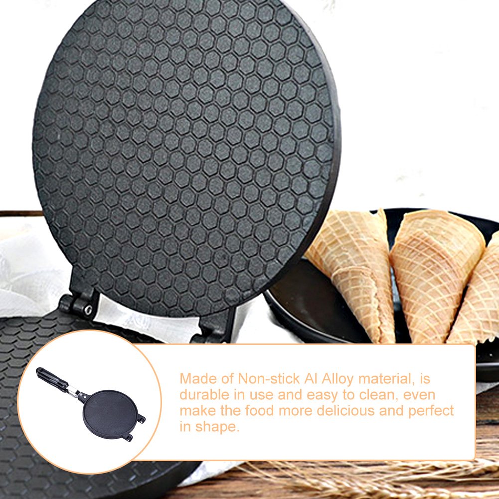 Nonstick Waffle Cone Maker Pan - Aluminum Alloy Baking Tool for Kitchen, Gas Stove & Home Use | Perfect for Ice Cream Cones, Crepes, Egg Rolls & Dessert Making