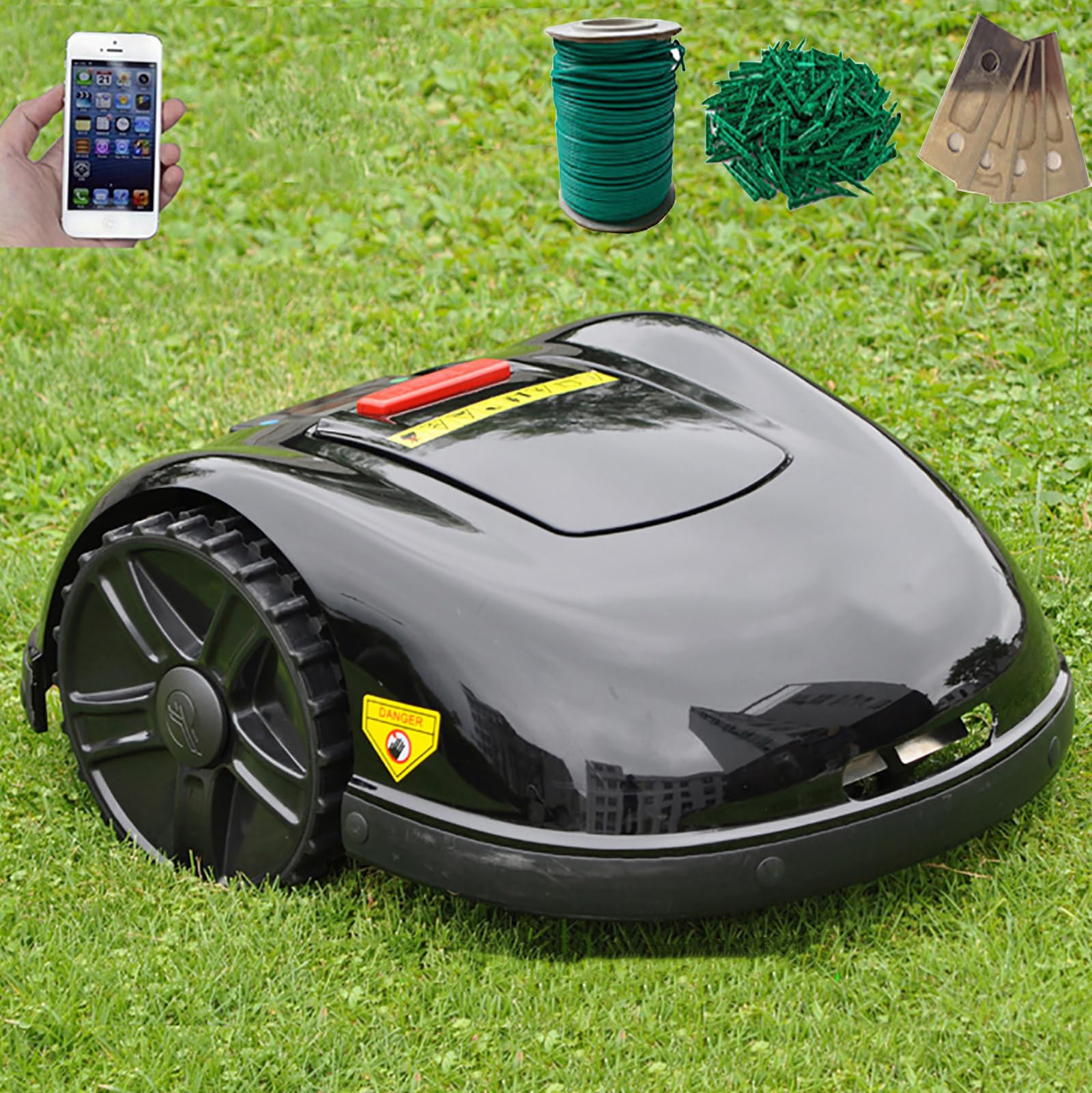 Automatic Robot Lawn Mower with Self-Charging - 6.6Ah Battery (2-3 Hours Runtime) - Anti-Theft Protection & Programmable Schedule - Perfect for Large Yards and Parks up to 3200㎡ - Ideal for Hassle-Free Lawn Maintenance and Smart Home Landscaping
