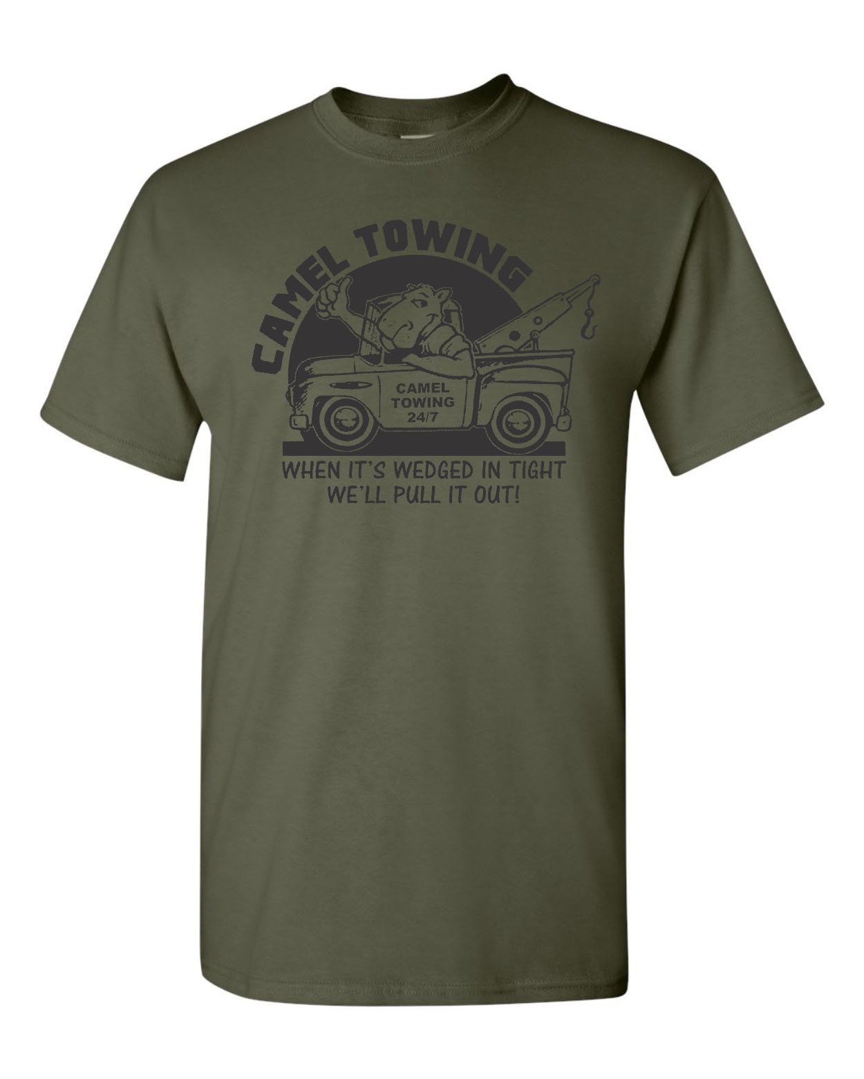 Men's Camel Towing Graphic T-Shirt - Comfortable Cotton Tee for Casual Wear, Outdoor Adventures & Car Enthusiasts