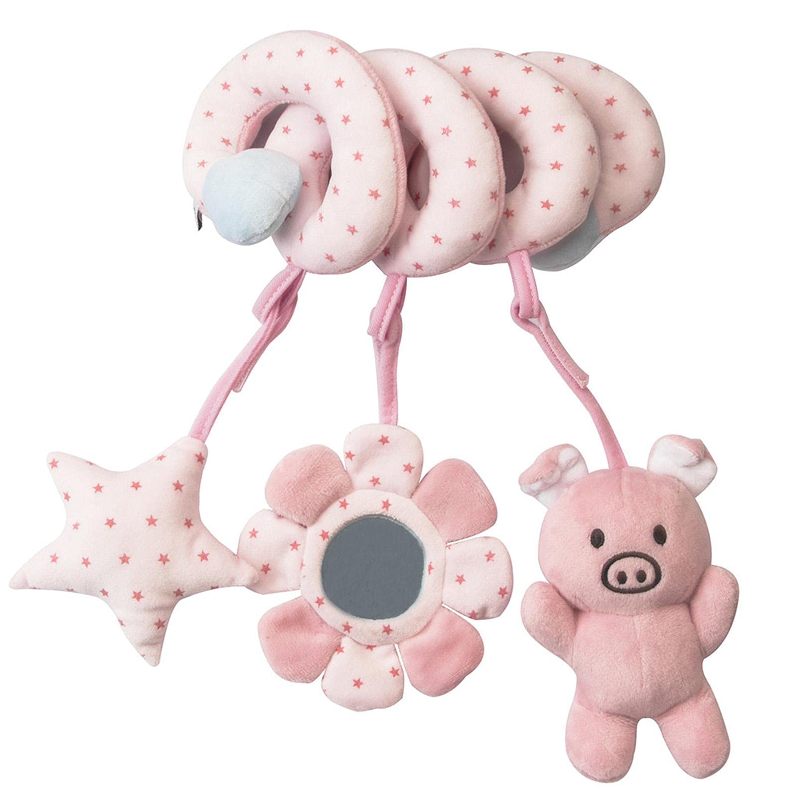 **MixCut Baby Pram Crib Activity Spiral Plush Toys – Soft Hanging Stroller & Car Seat Toy for Infants – Educational Sensory Play for Newborns & Toddlers – Perfect for Travel, Playtime & Nursery Decor**
