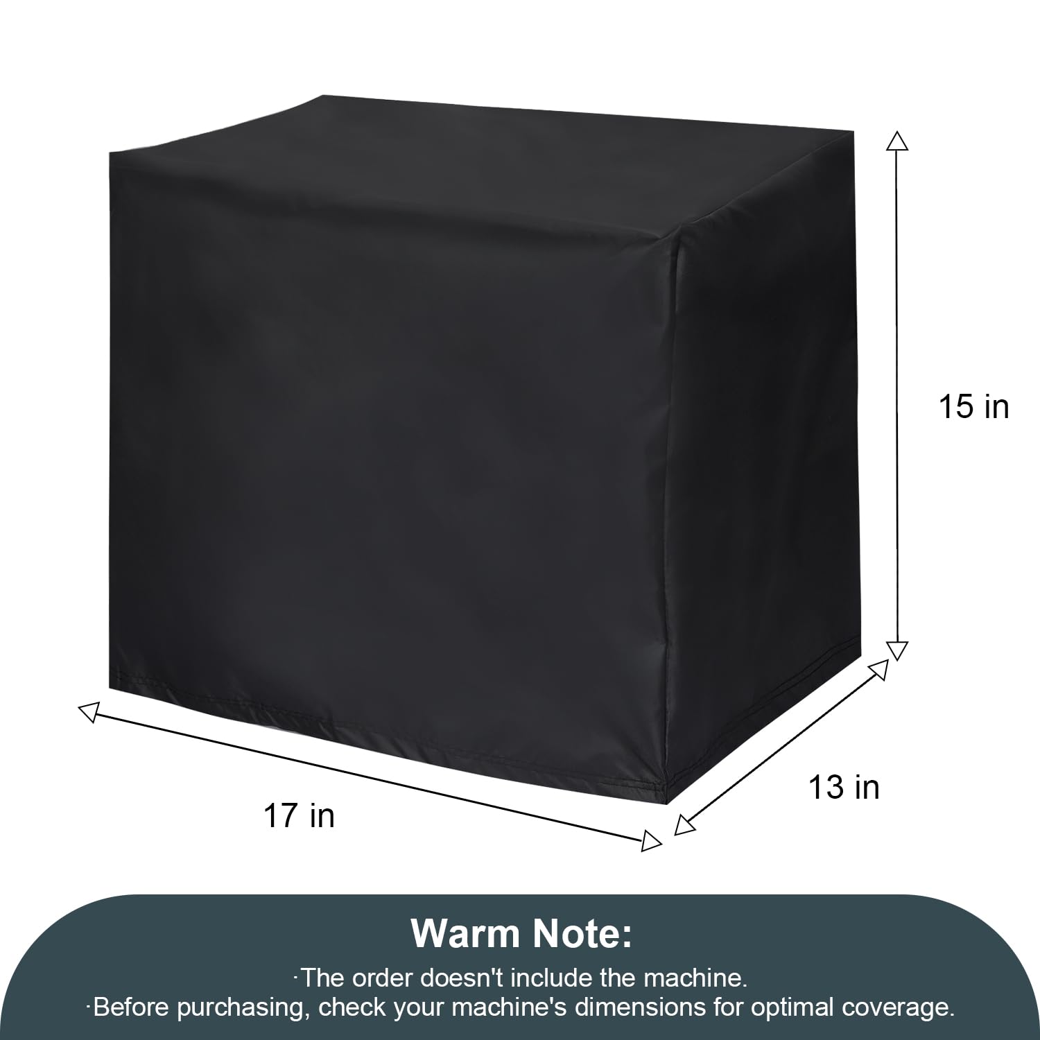 Universal Waterproof Ice Maker Cover - Fits Rice Cooker, Bread Machine & Countertop Appliances for Home, Garage & Office Use - Durable Black Appliance Protector (Great for Kitchen, Workshop & Office Organization)