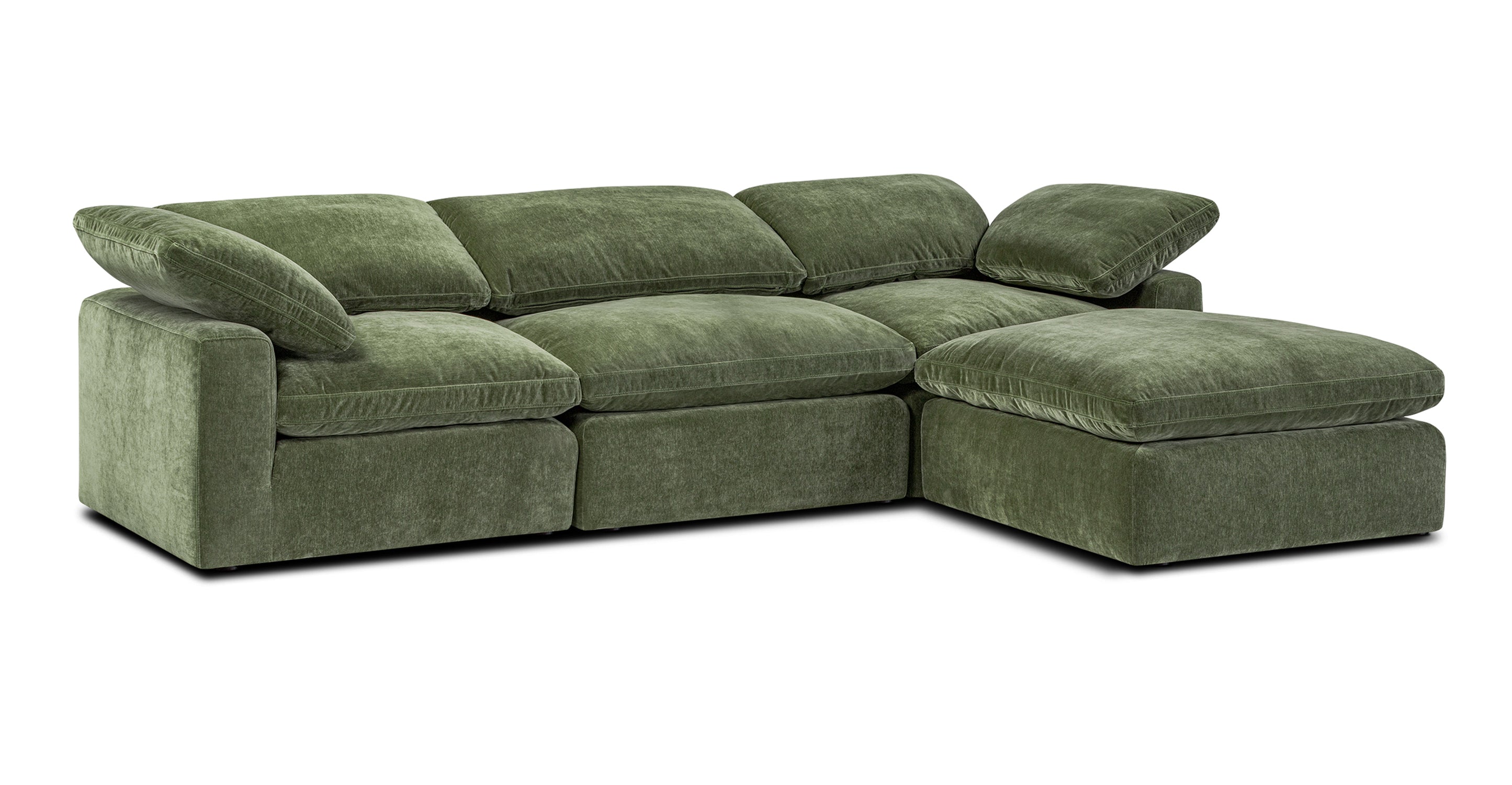 4-Seat Aspen Modular Sectional Sofa - Modern L-Shaped Couch for Living Room, Family Room & Home Theater - Soft Fabric Upholstery with Reversible Chaise