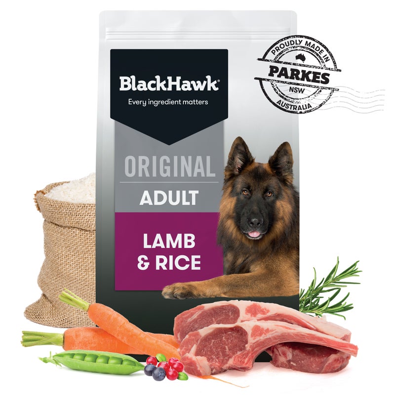 Black Hawk Adult Dog Food - Lamb & Rice Formula for Healthy Skin & Coat - Perfect for Active Dogs & Daily Nutrition