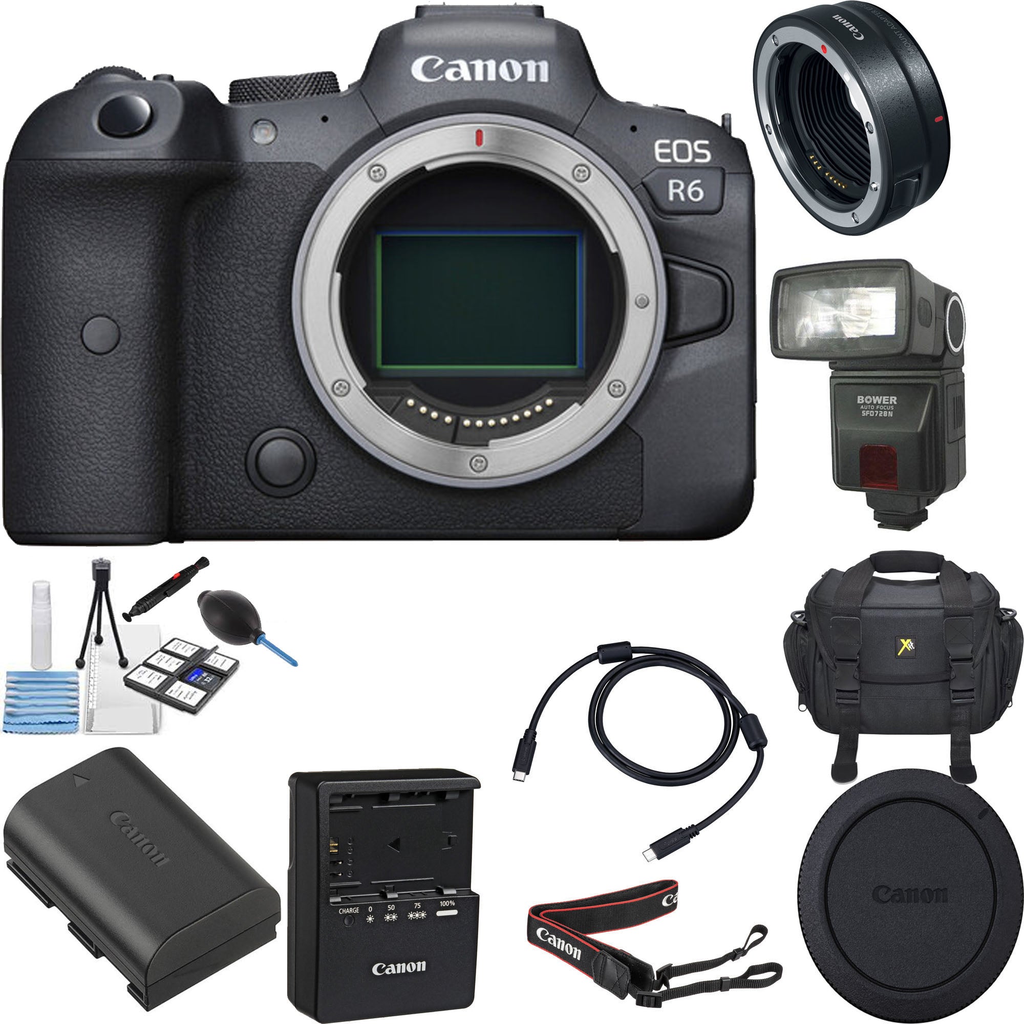 Canon EOS R6 Full Frame Mirrorless Camera Body with EF-EOS R Mount Adapter - Professional 4K Video & 20FPS Shooting for Photography, Vlogging & Travel
