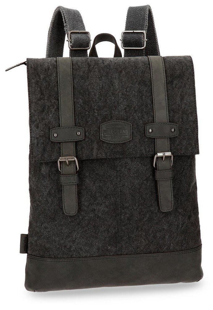 Pepe Jeans Horse Black Casual Backpack for Men & Women - Stylish Everyday College School Travel Backpack - Perfect for Work, Gym, Hiking & Outdoor Adventures