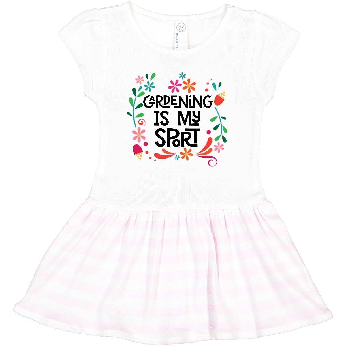 Inktastic Gardening is My Sport Toddler Dress - Cute Floral Print Cotton Dress for Girls, Perfect for Outdoor Play, Gardening, and Casual Wear