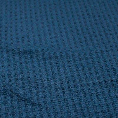 Teal Denim Waffle Rayon Spandex Open Knit Fabric - Soft Stretchy Textured Material for DIY Clothing, Home Decor & Craft Projects