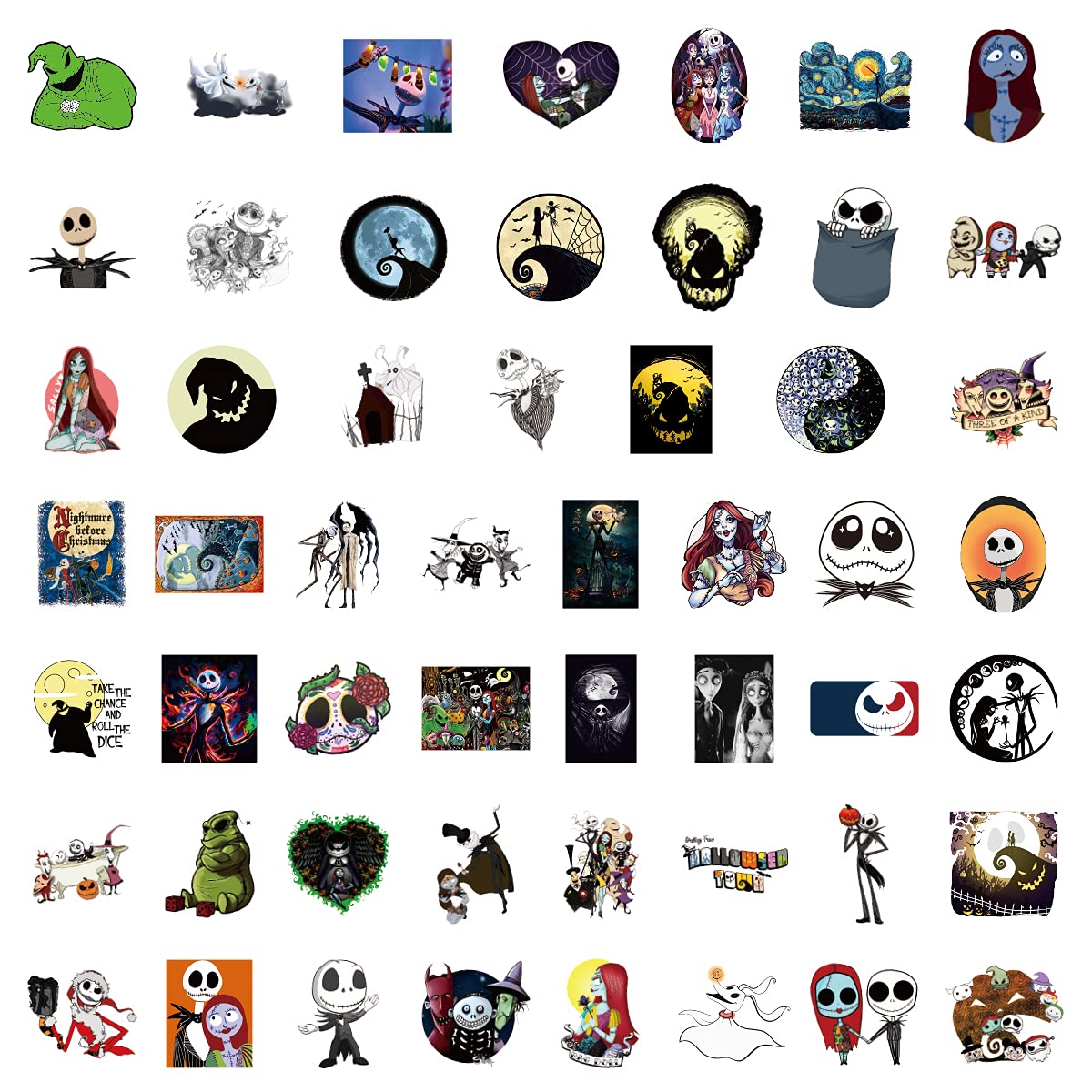 Nightmare Before Christmas Stickers Pack - 103PCS Halloween Anime Vinyl Decals | Waterproof Cute Stickers for Teens & Adults | Perfect for Laptop, iPad, Phone, Guitar & Luggage Decoration | Great Gift Idea for Halloween & Christmas