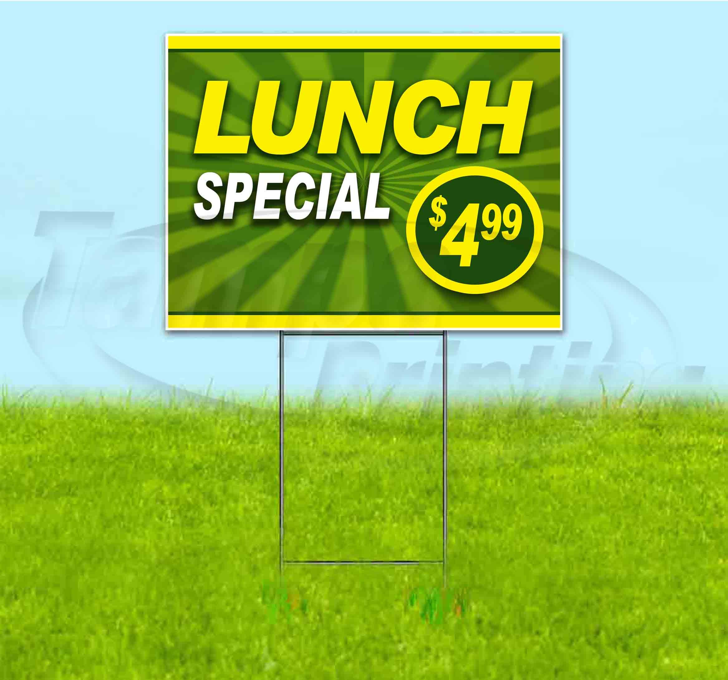 18x24 Inch Yard Signs for Lunch Specials $4.99 - Durable Outdoor Advertising with Metal Step Stakes - Bulk Discounts & Multi-Pack Options - Perfect for Restaurant Promotions, Real Estate Signs, and Political Campaigns
