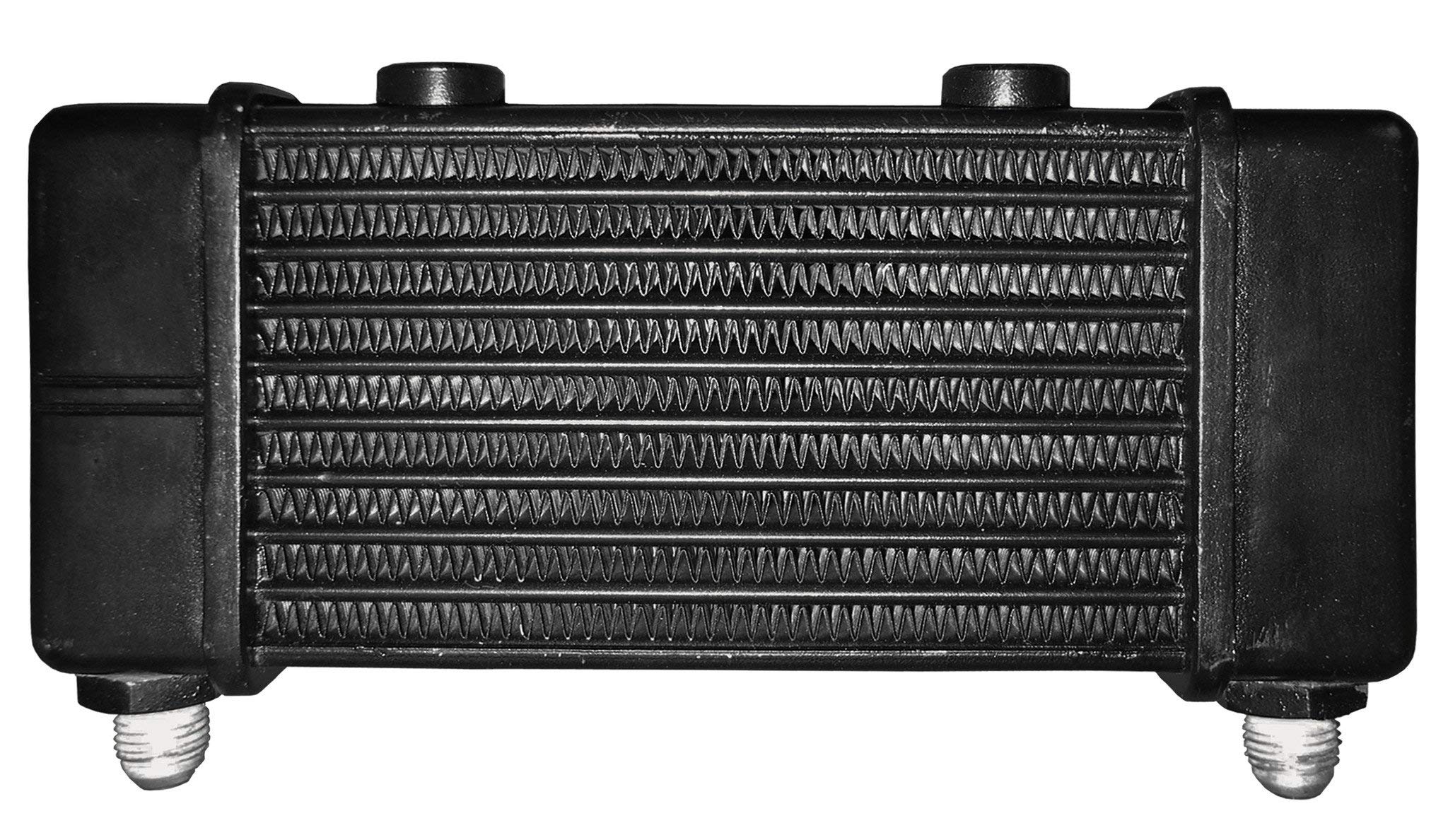 Jagg 3140 Universal 10 Row Oil Cooler with 2 Mounting Bosses - Heavy Duty Aluminum Construction - No Fan Required - Perfect for Automotive, Truck & Off-Road Vehicle Cooling Systems